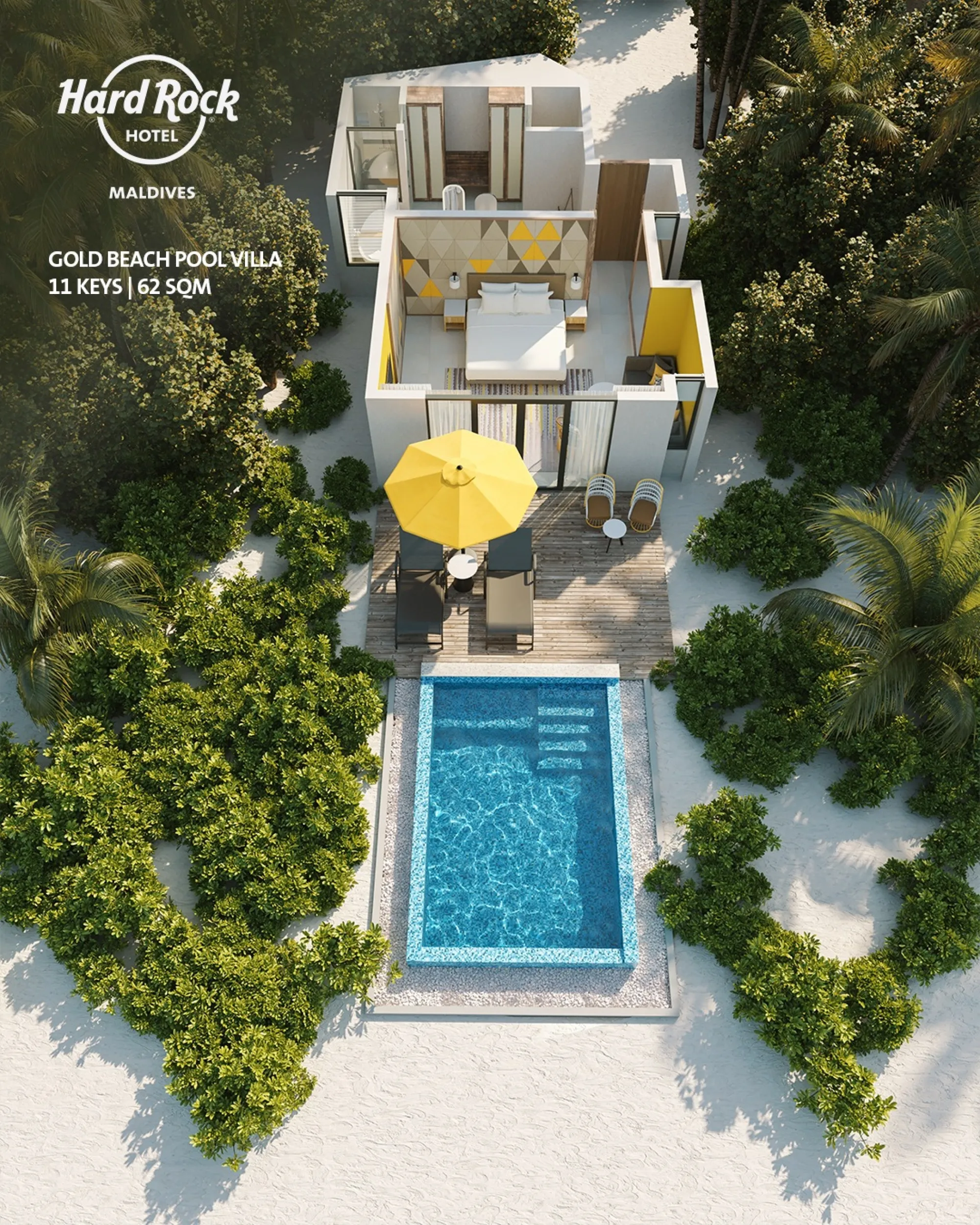 Hard Rock Hotel Maldives - Gold Beach Pool Villa - Floor plan