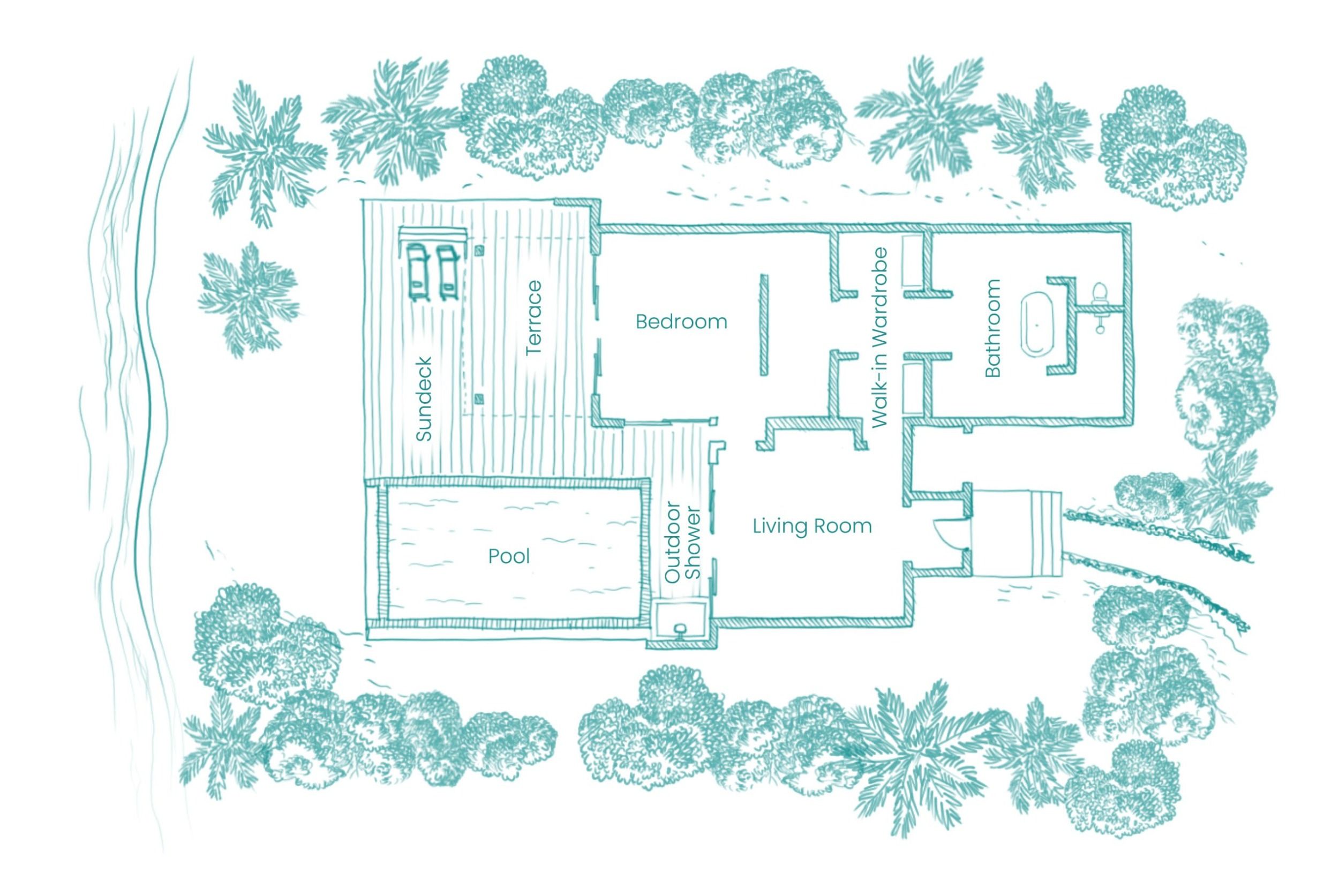 Hideaway Beach Resort - Signature Beach Residence with Private Pool - Floor plan