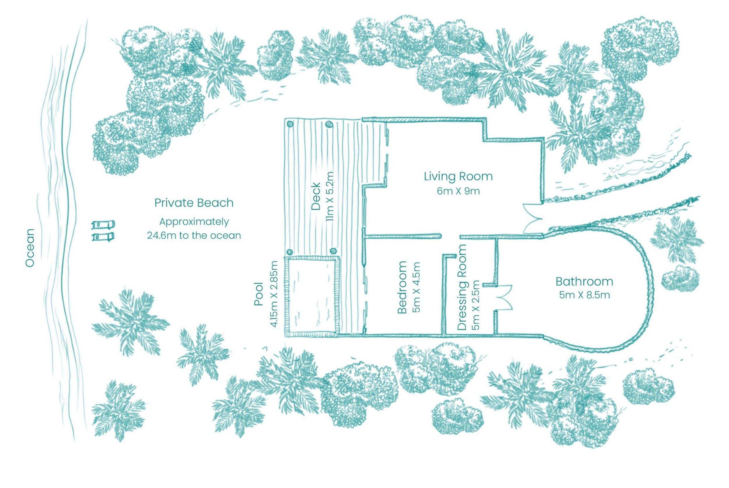 Hideaway Beach Resort - Beach Residence with Plunge Pool - Floor plan