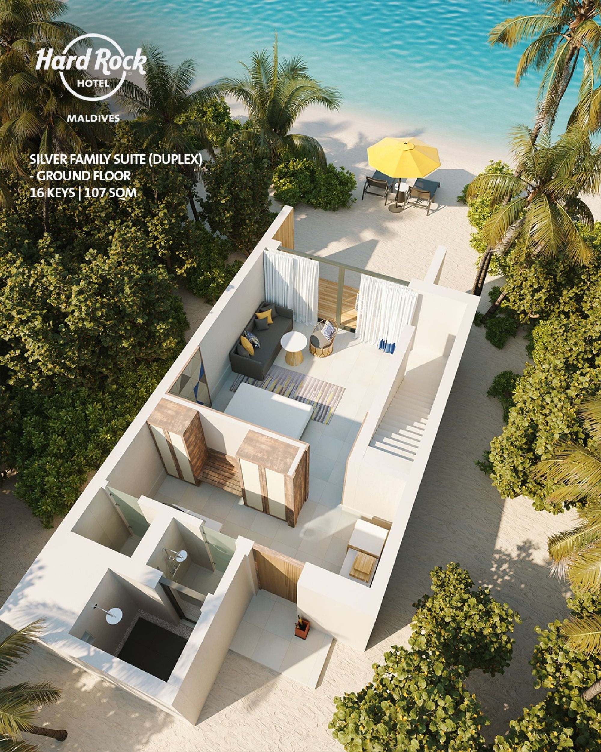 Hard Rock Hotel Maldives - Silver Family Suite (Duplex) - Floor plan