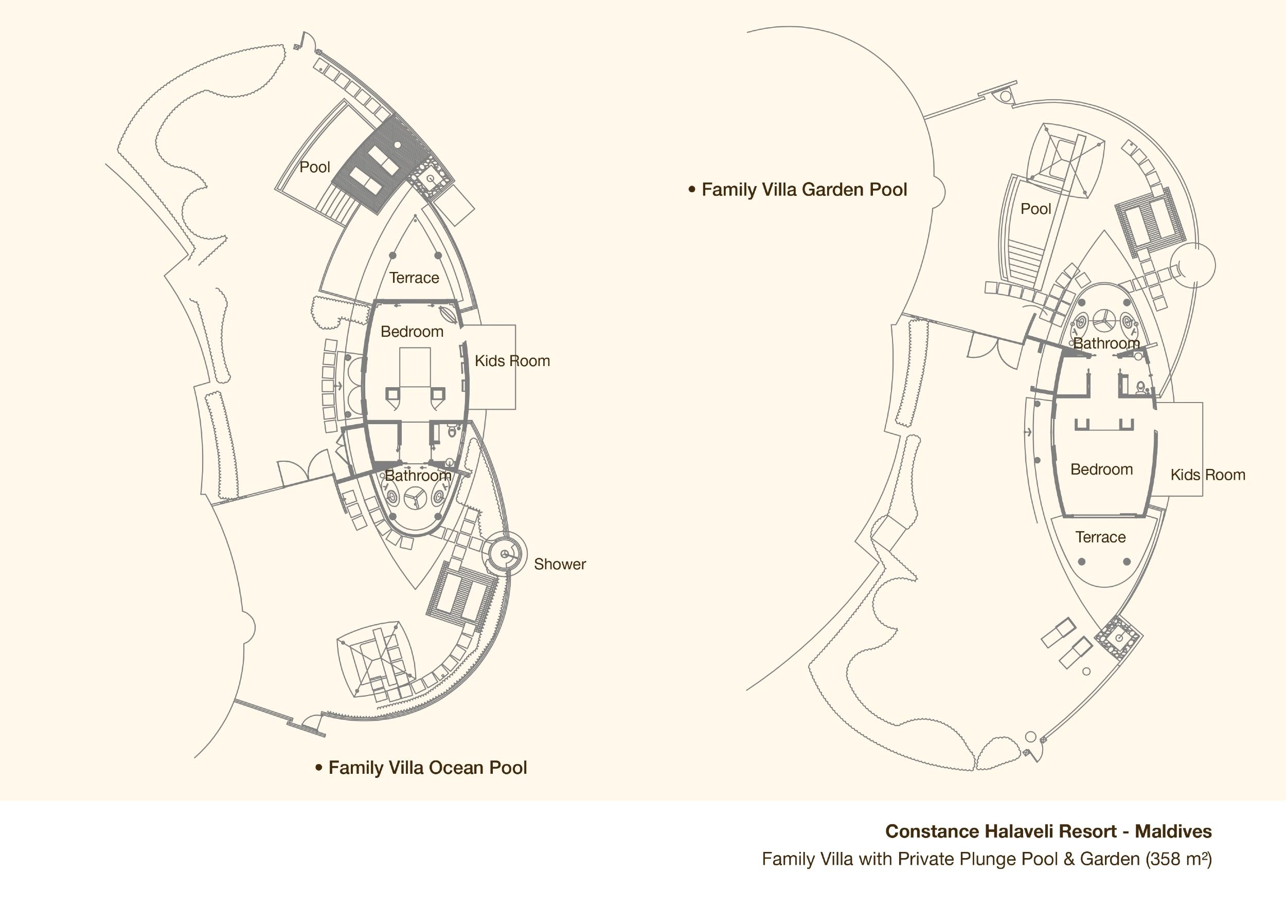 Constance Halaveli - Family Beach Villa - Floor plan