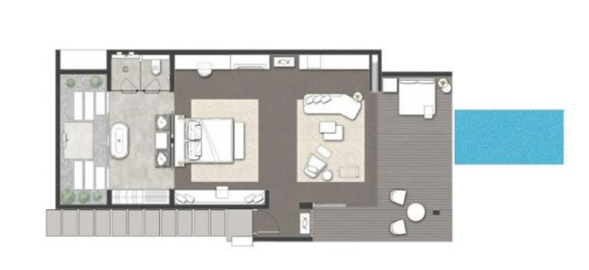 Beach Villa with Pool Floor Plan