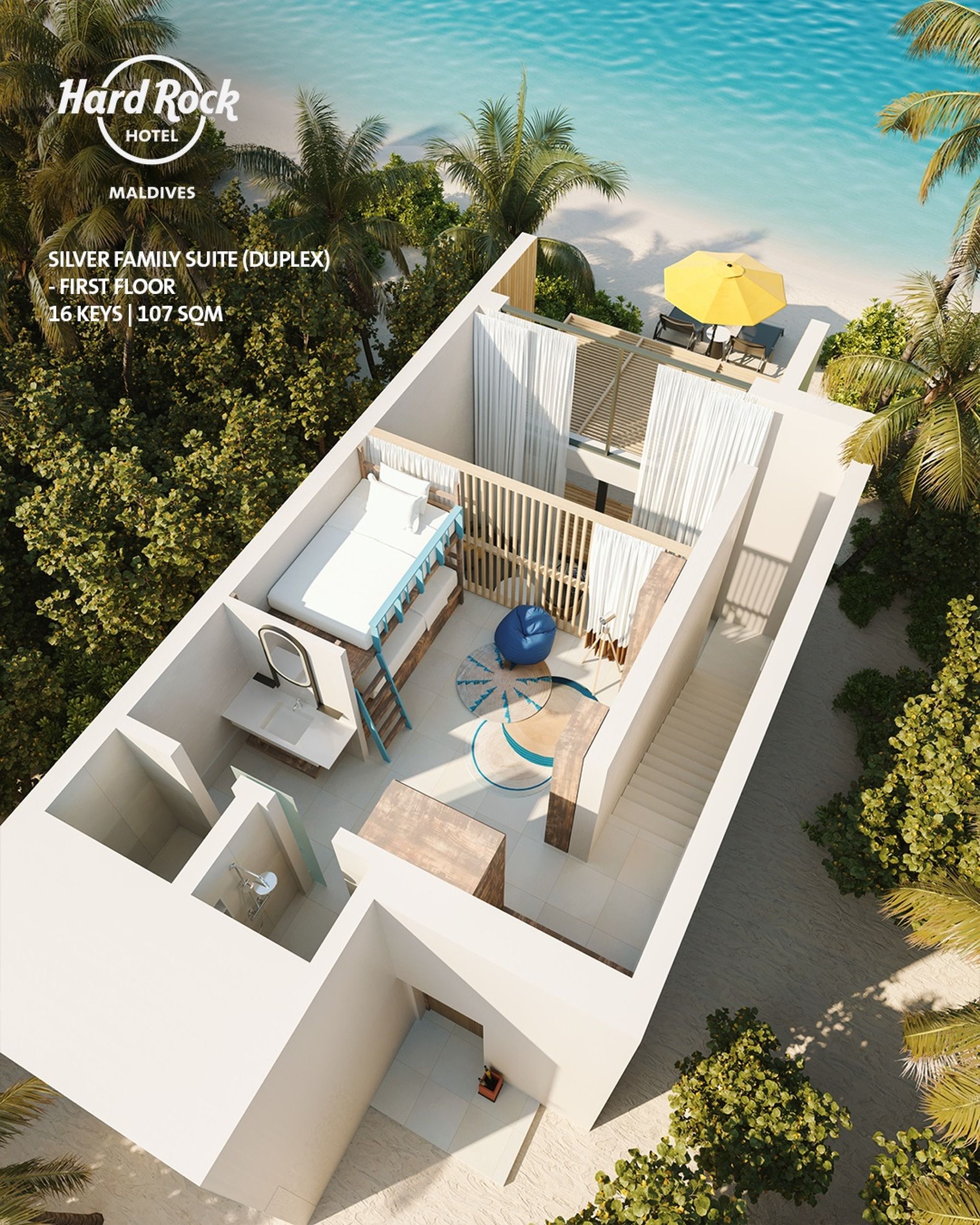 Hard Rock Hotel Maldives - Silver Family Suite (Duplex) - Floor plan