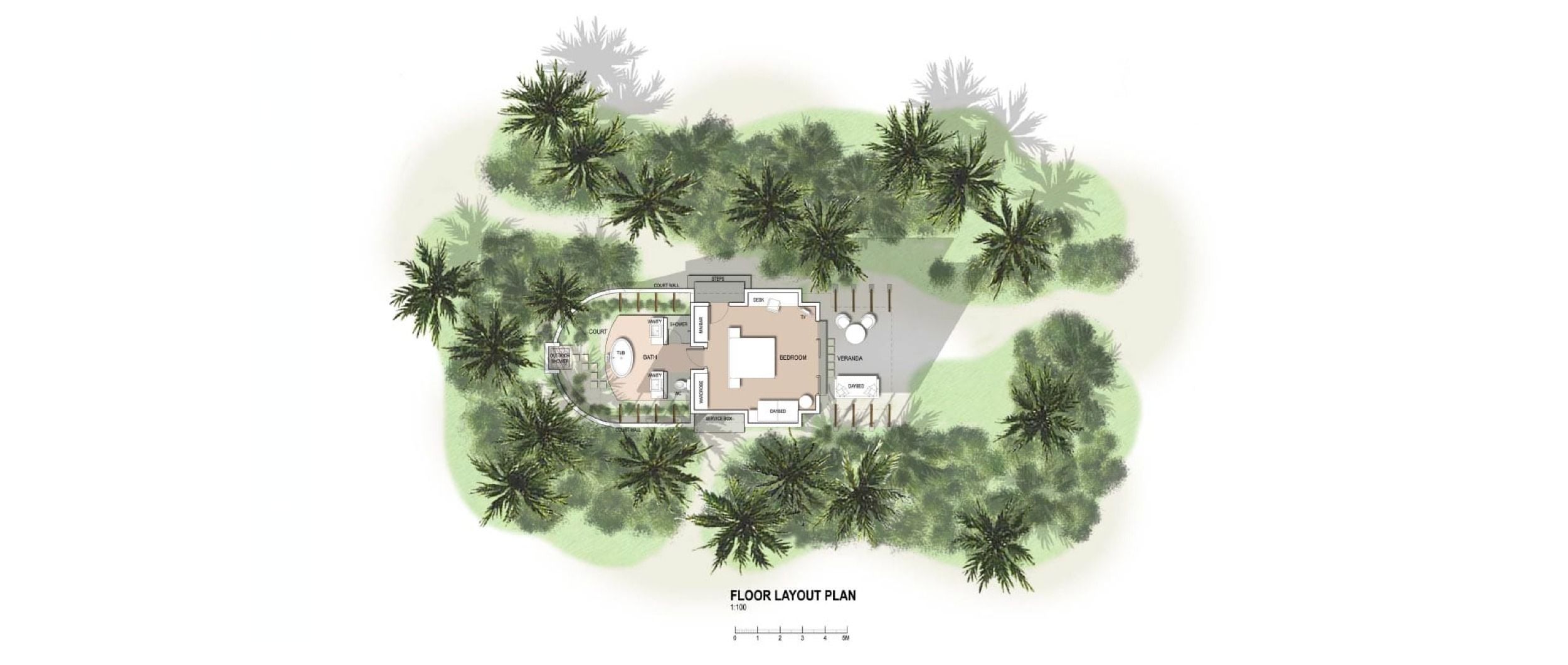 Fushifaru Maldives - Beach Villa Sunrise & Sunset - Floor plan