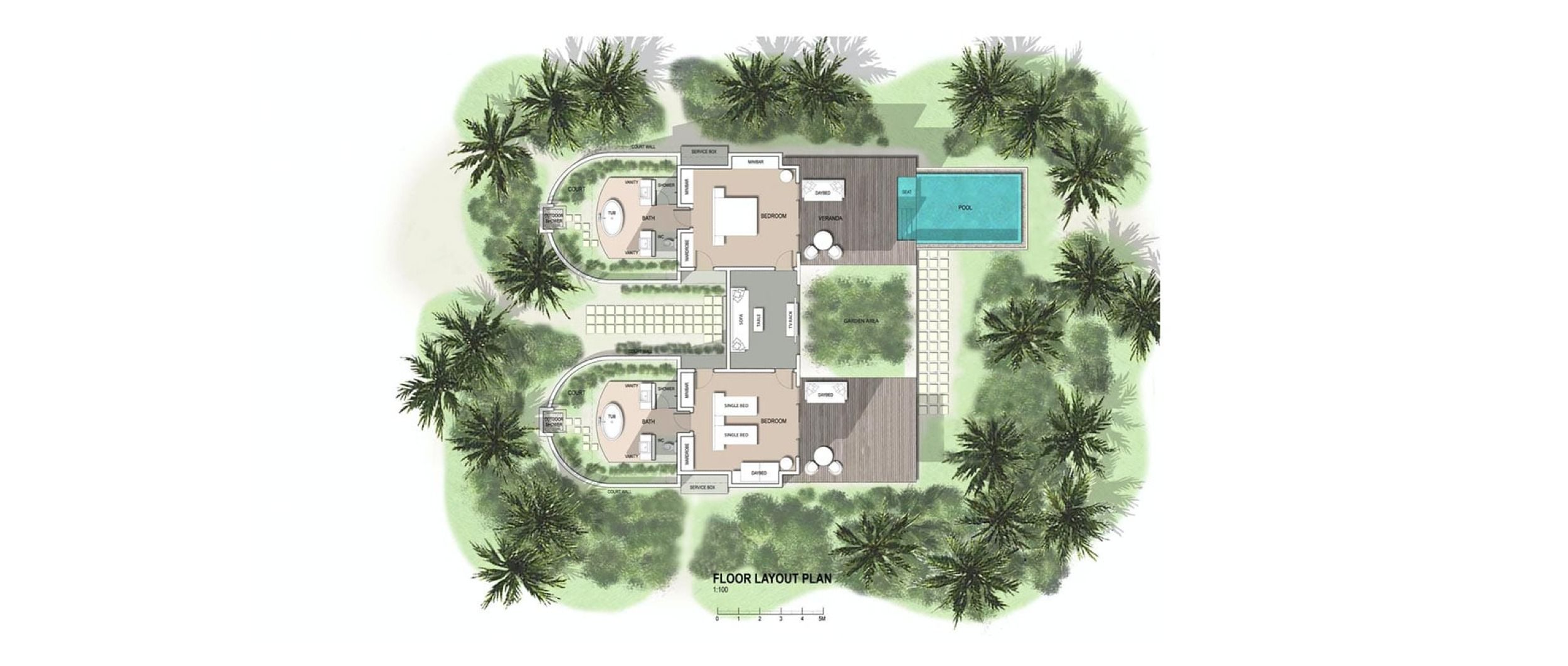 Fushifaru Maldives - Beach Duplex Villa - Floor plan