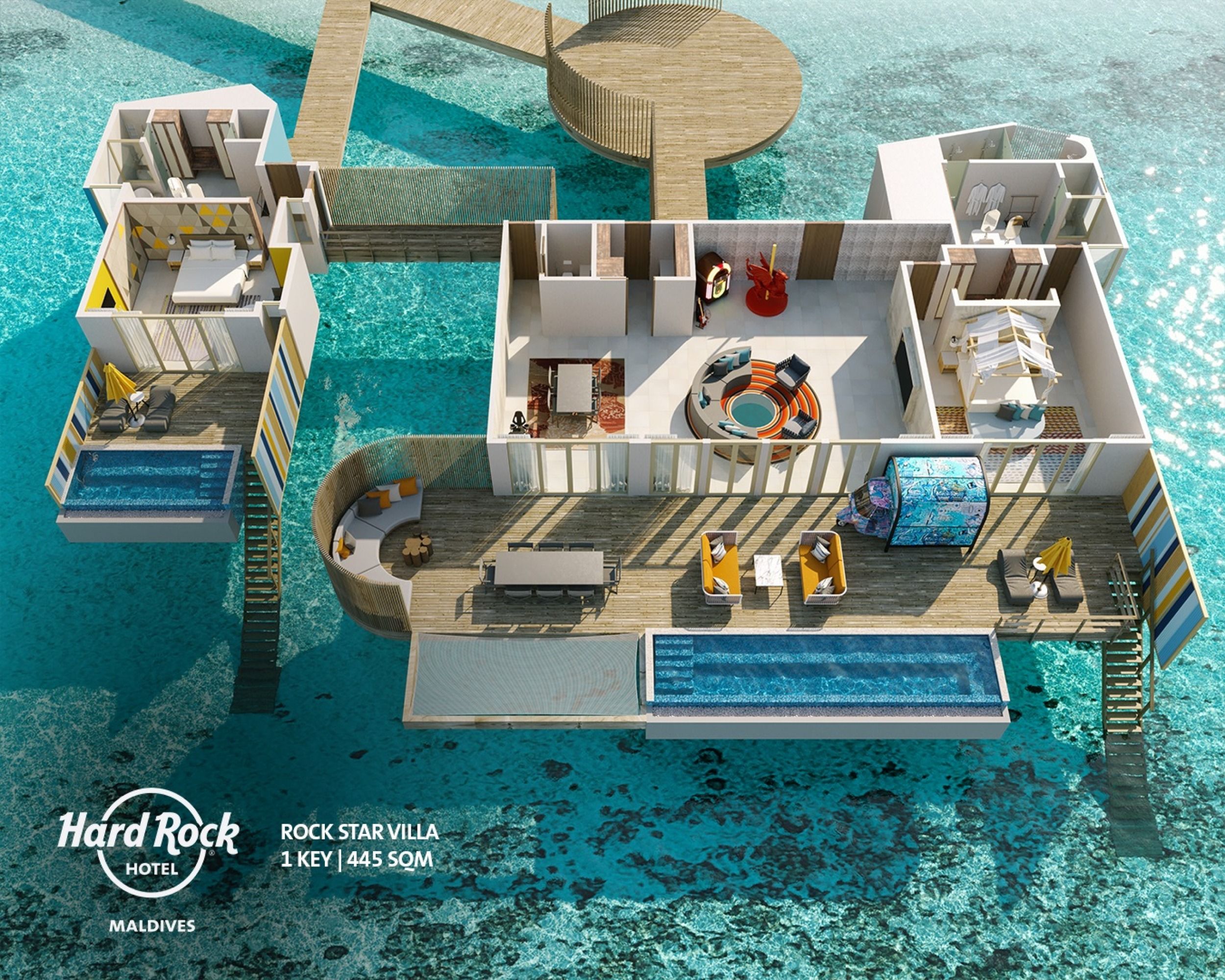 Hard Rock Hotel Maldives - Rock Star Villa - Floor plan