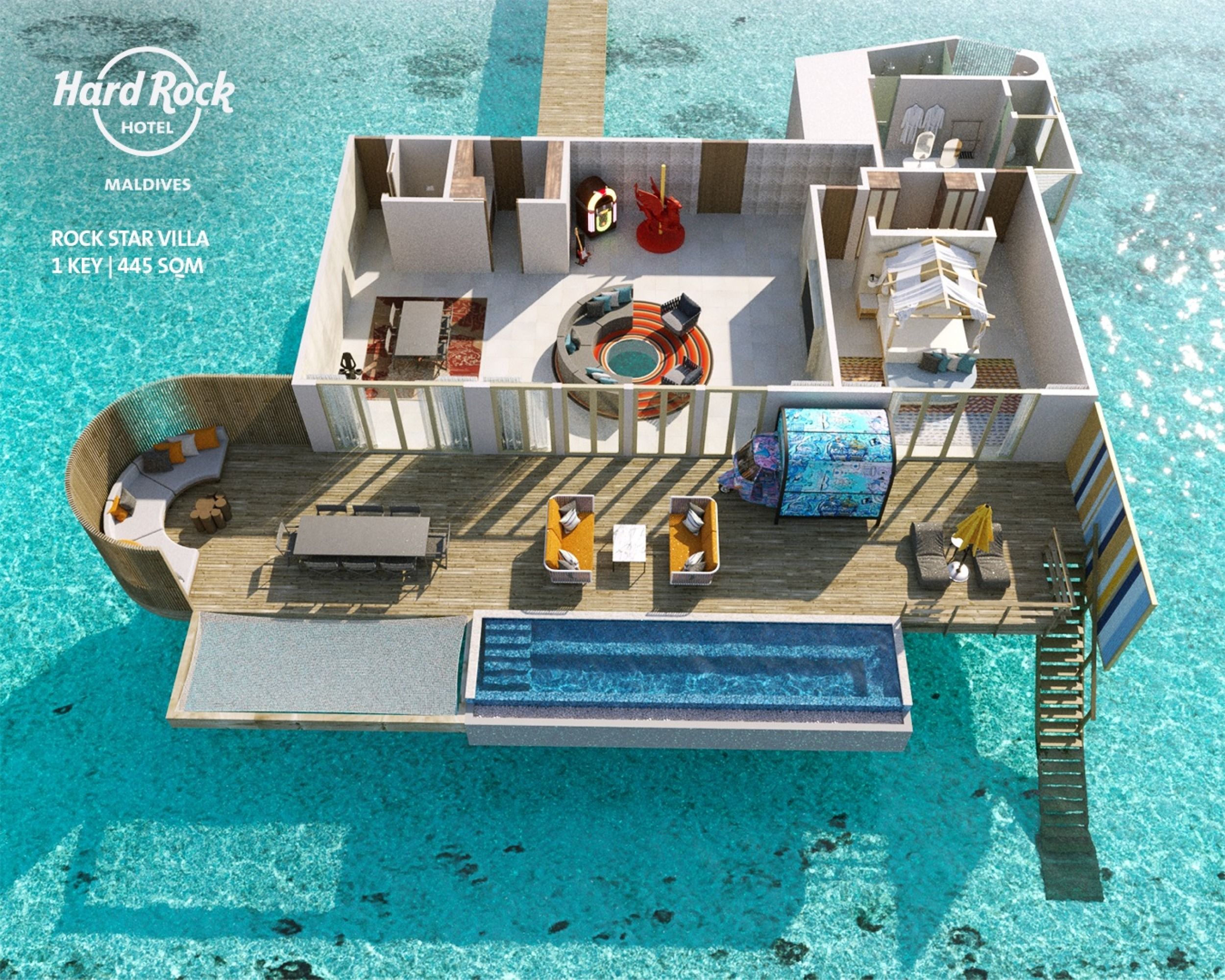 Hard Rock Hotel Maldives - Rock Star Villa - Floor plan