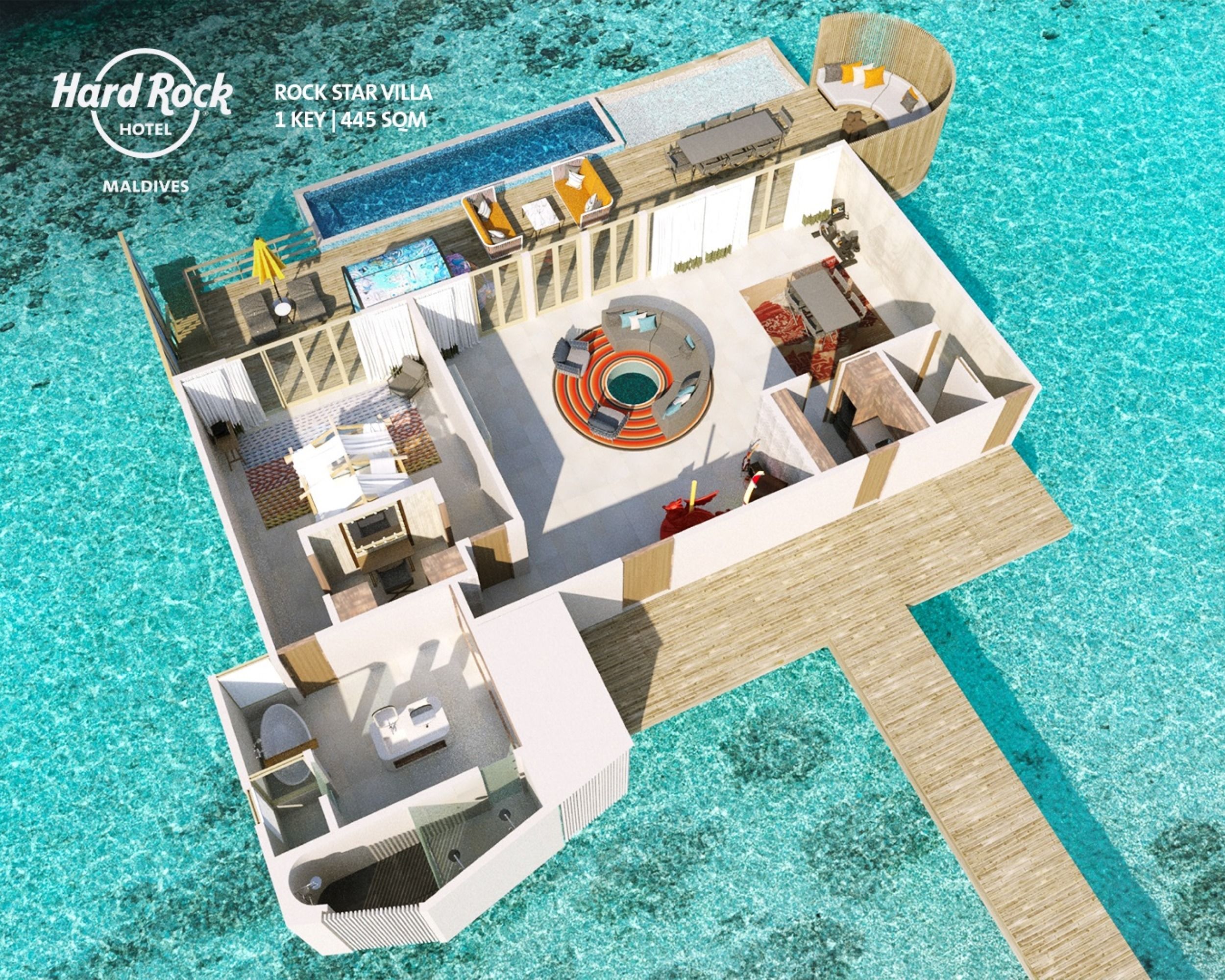 Hard Rock Hotel Maldives - Rock Star Villa - Floor plan