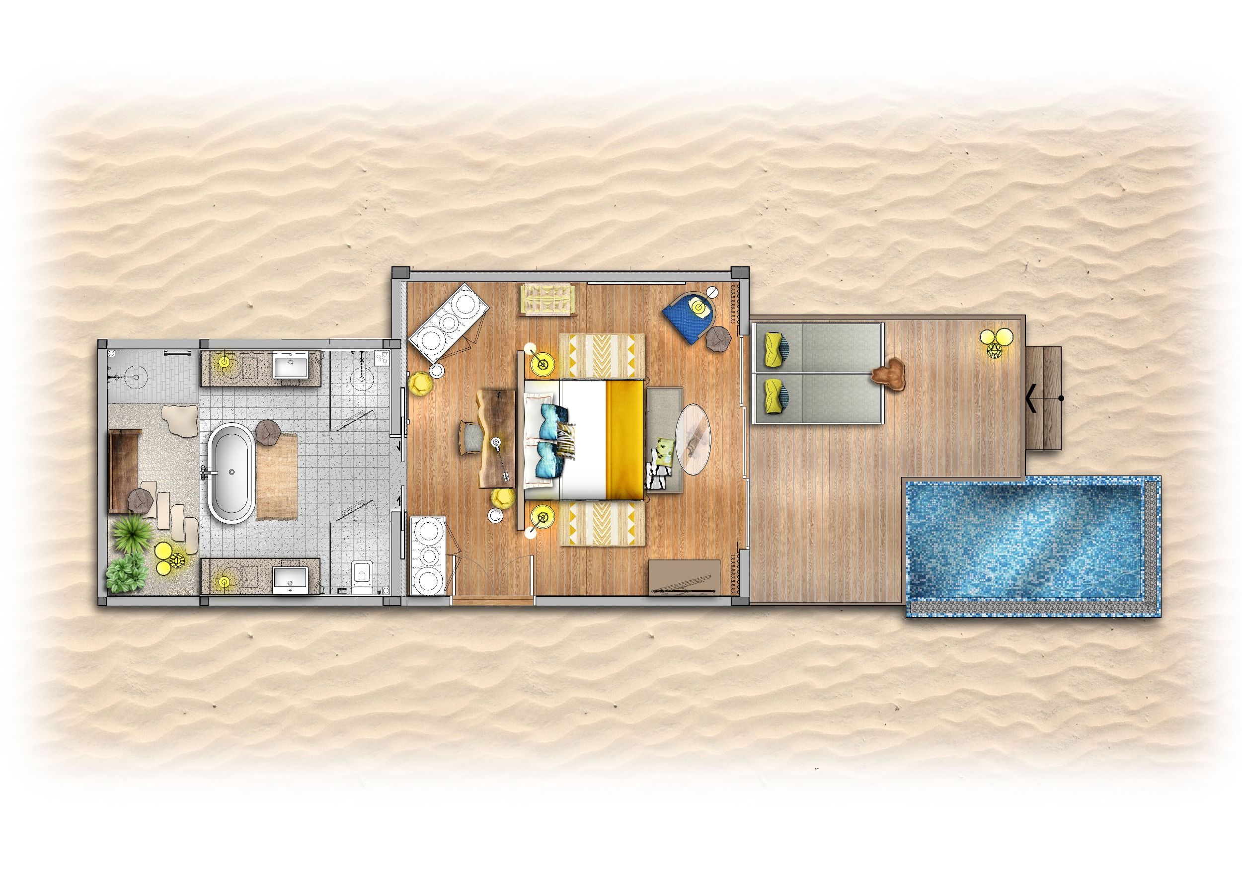 Grand Park Kodhipparu - Beach Pool Villa - Floor plan