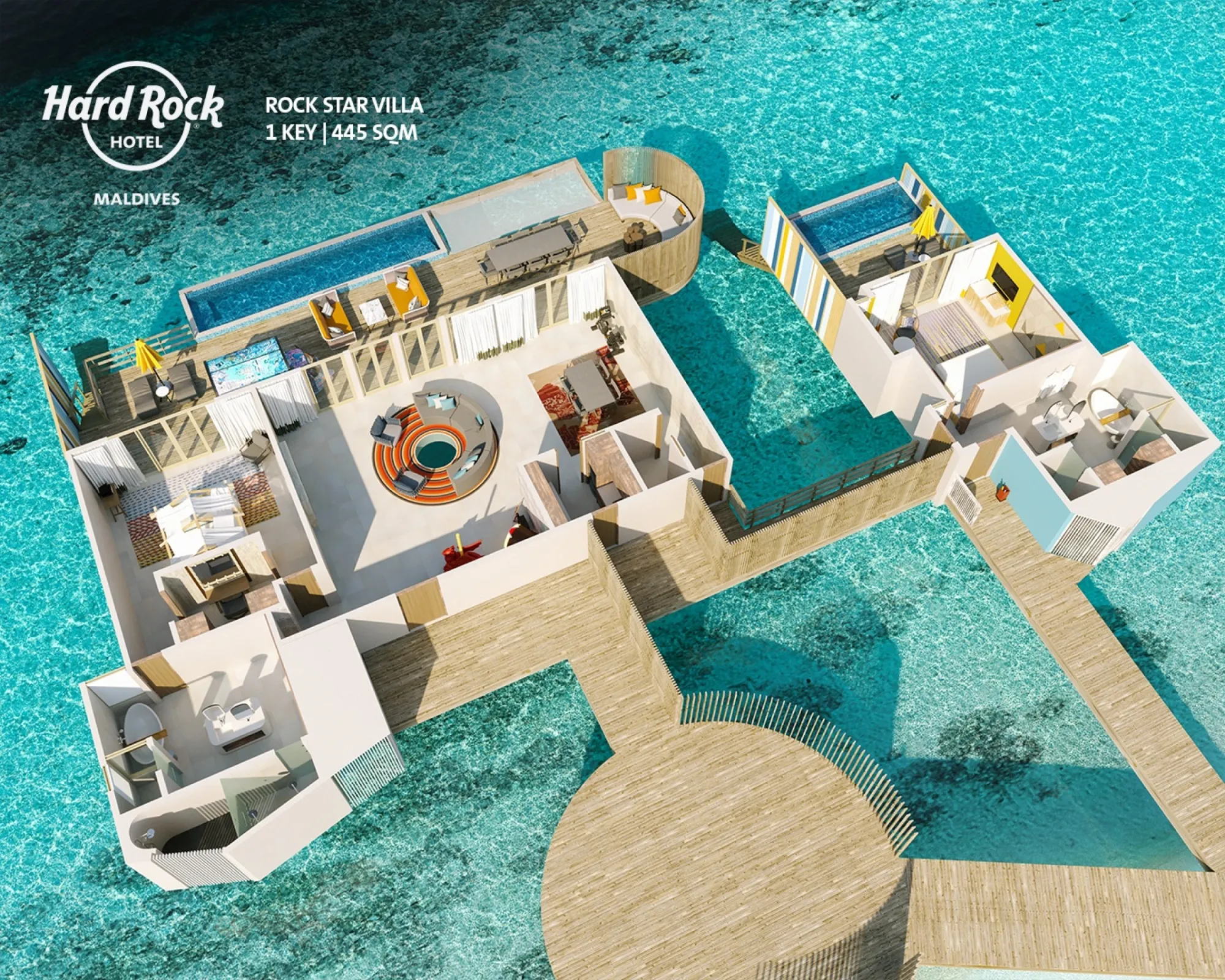 Hard Rock Hotel Maldives - Rock Star Villa - Floor plan