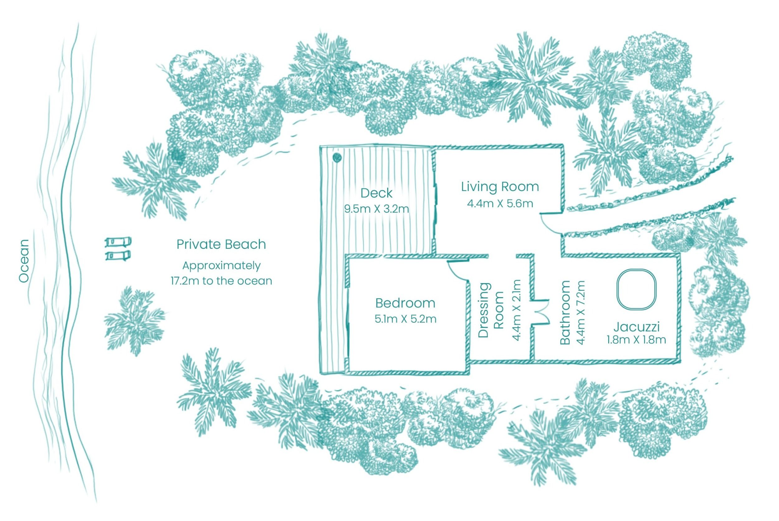 Hideaway Beach Resort - Sunset Beach Villa - Floor plan