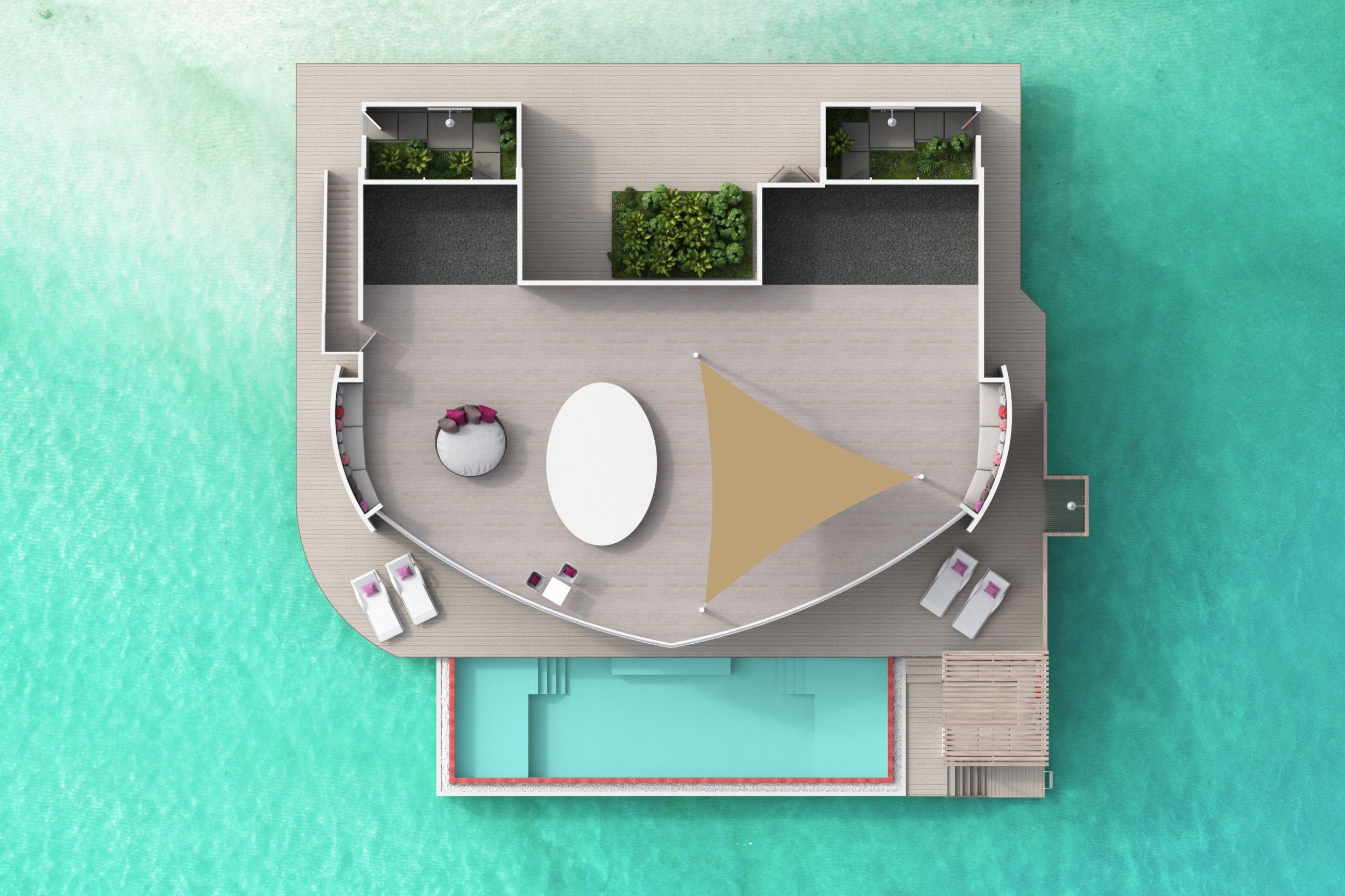 Jumeirah Maldives - Two Bedroom Water Residence with Pool - Floor plan