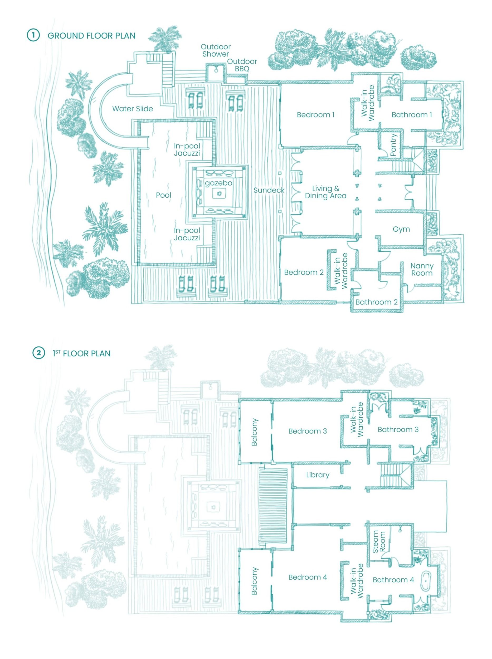 Hideaway Beach Resort - Sultan Beach Residence with Private Pool & Slide - Floor plan