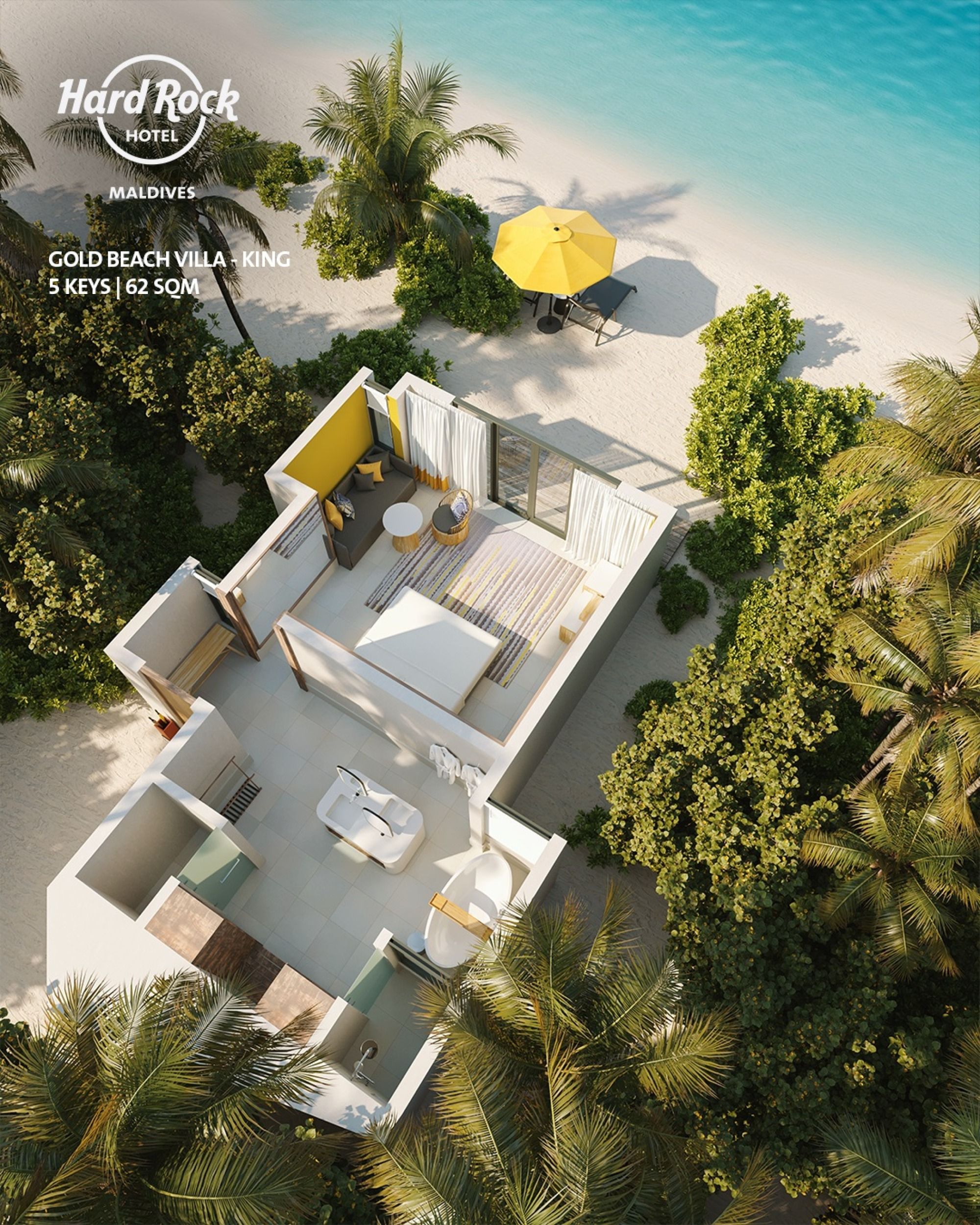 Hard Rock Hotel Maldives - Gold Beach Villa - Floor plan