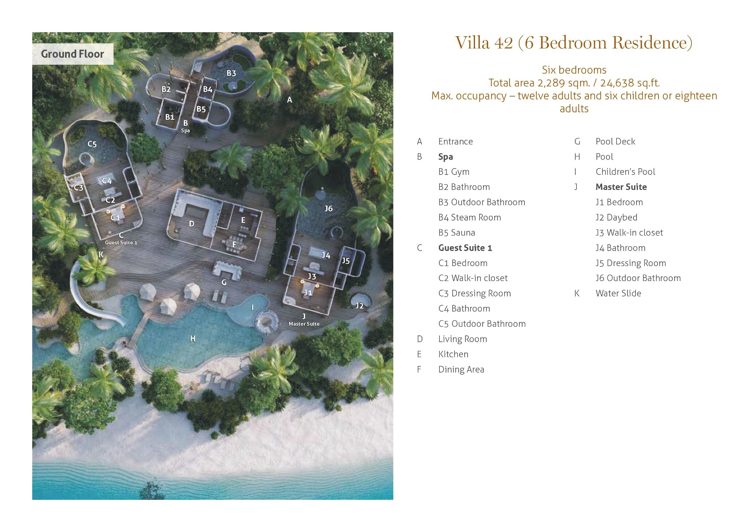 Soneva Fushi Maldives - 6 Bedroom Residence with Pool (Villa 42) - Floor Plan