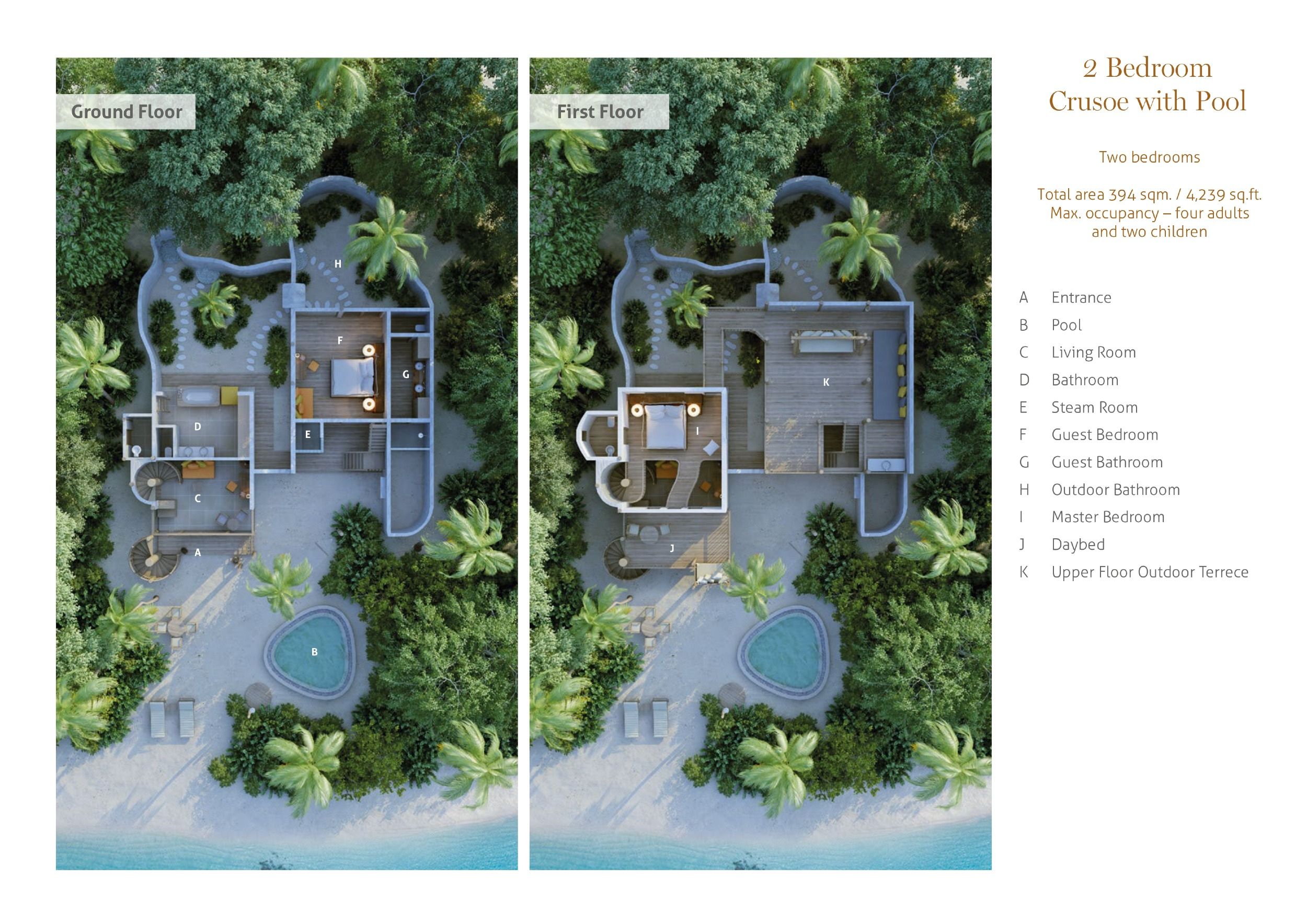 Soneva Fushi Maldives - 2 Bedroom Crusoe with Pool - Floor Plan