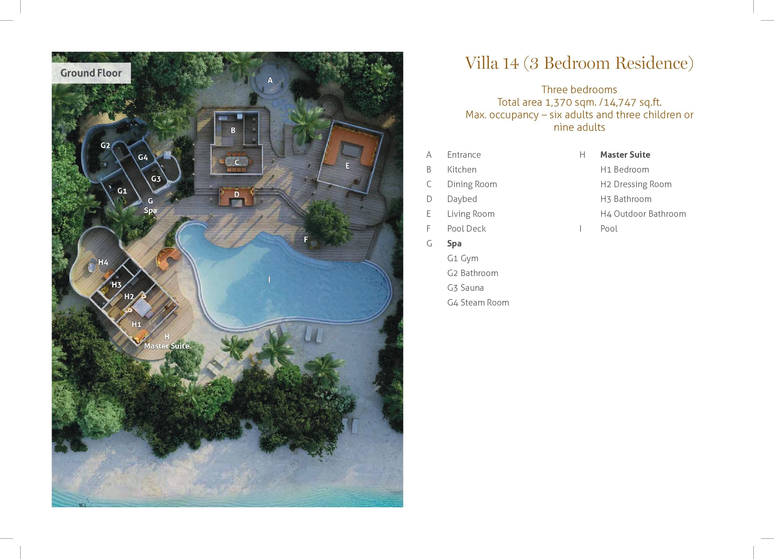 Soneva Fushi Maldives - Villa 14 - 3 Bedroom Residence with Pool - Floor Plan