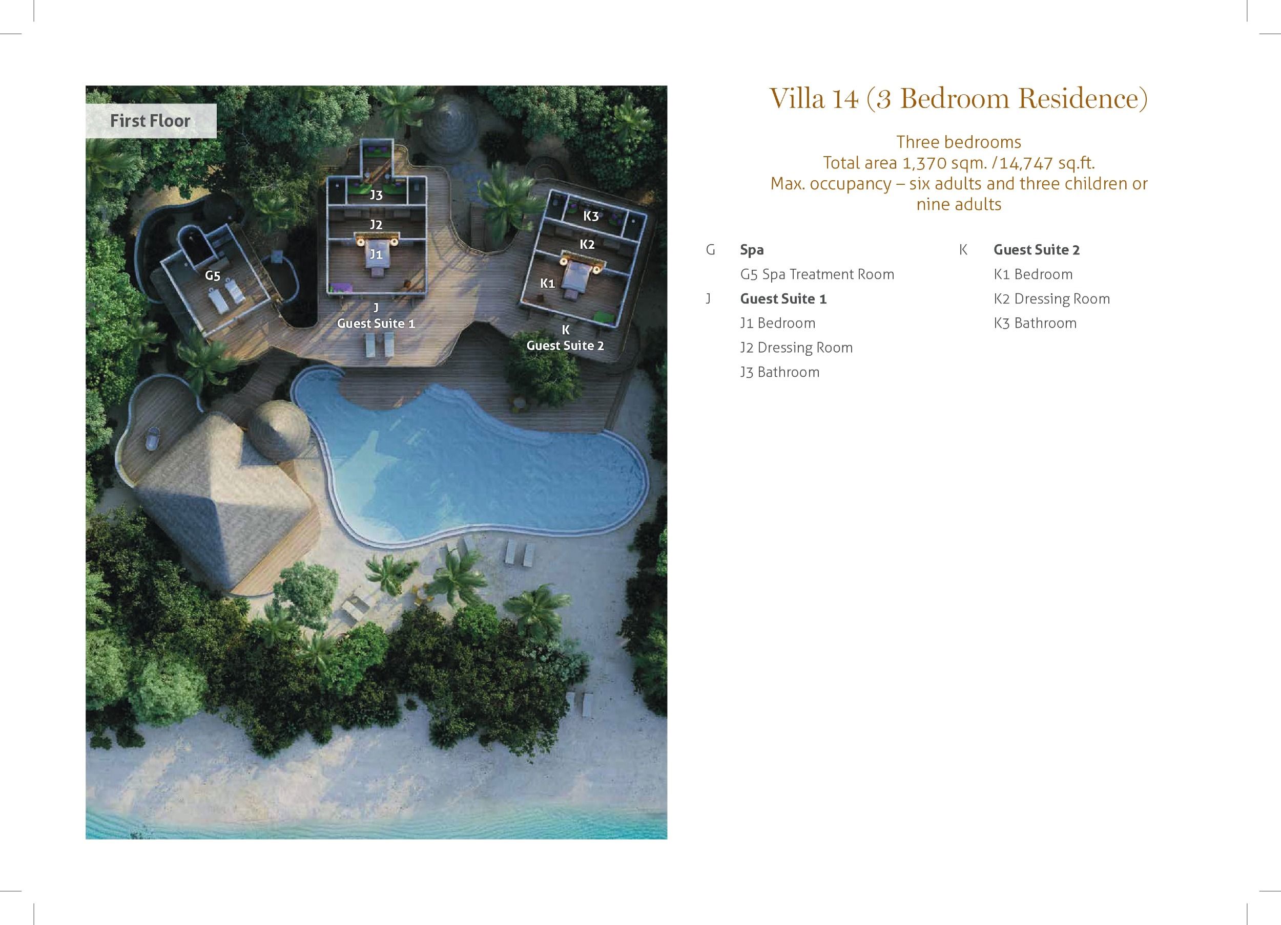 Soneva Fushi Maldives - Villa 14 - 3 Bedroom Residence with Pool - Floor Plan