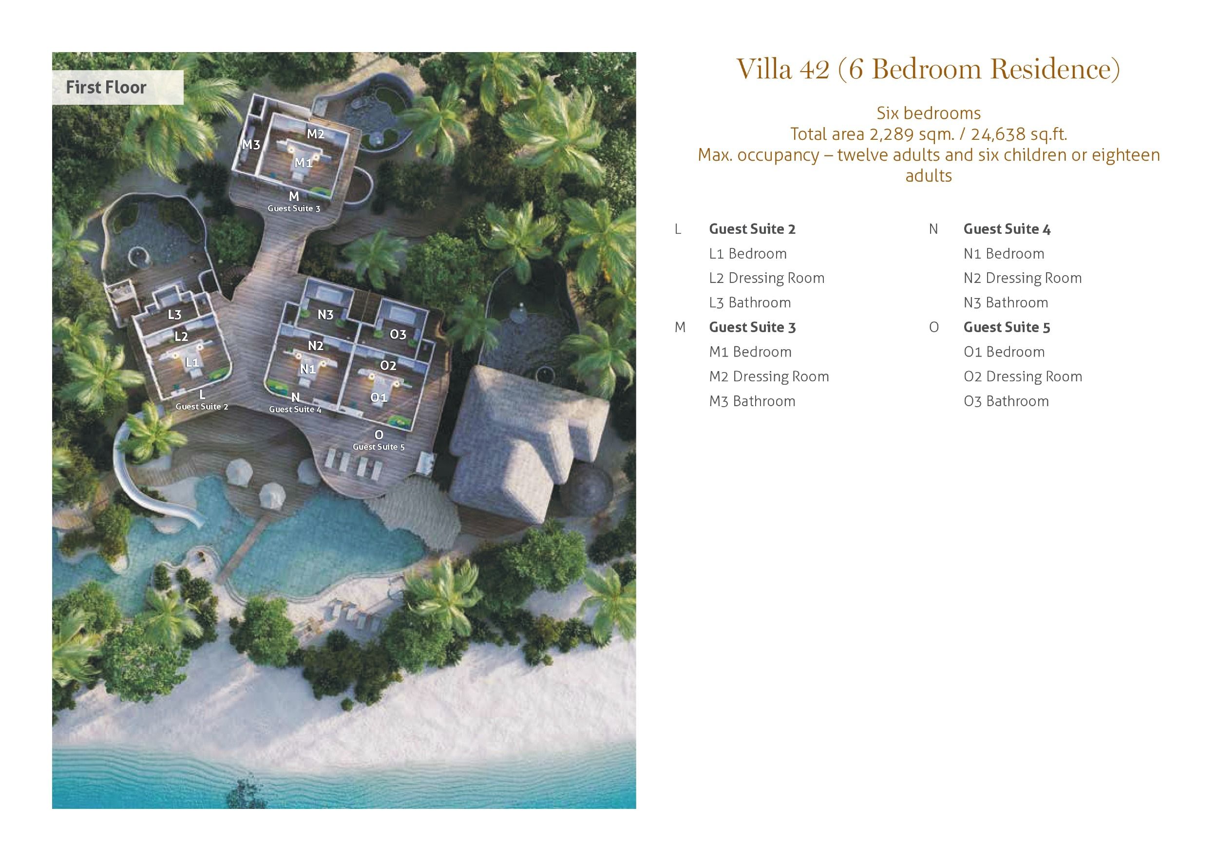 Soneva Fushi Maldives - 6 Bedroom Residence with Pool (Villa 42) - Floor Plan