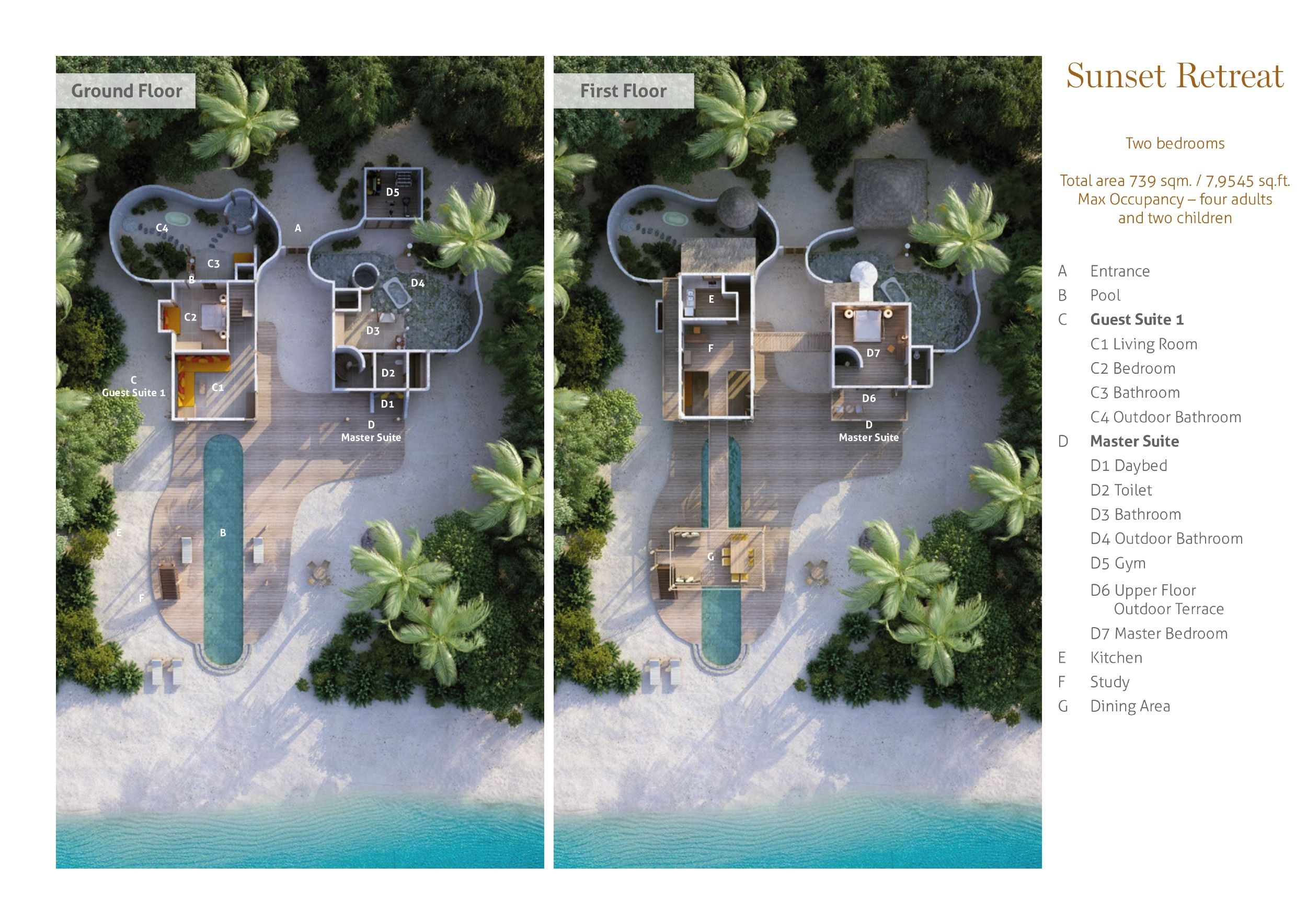 Soneva Fushi Maldives - 2 Bedroom Crusoe Suite with Pool - Floor Plan