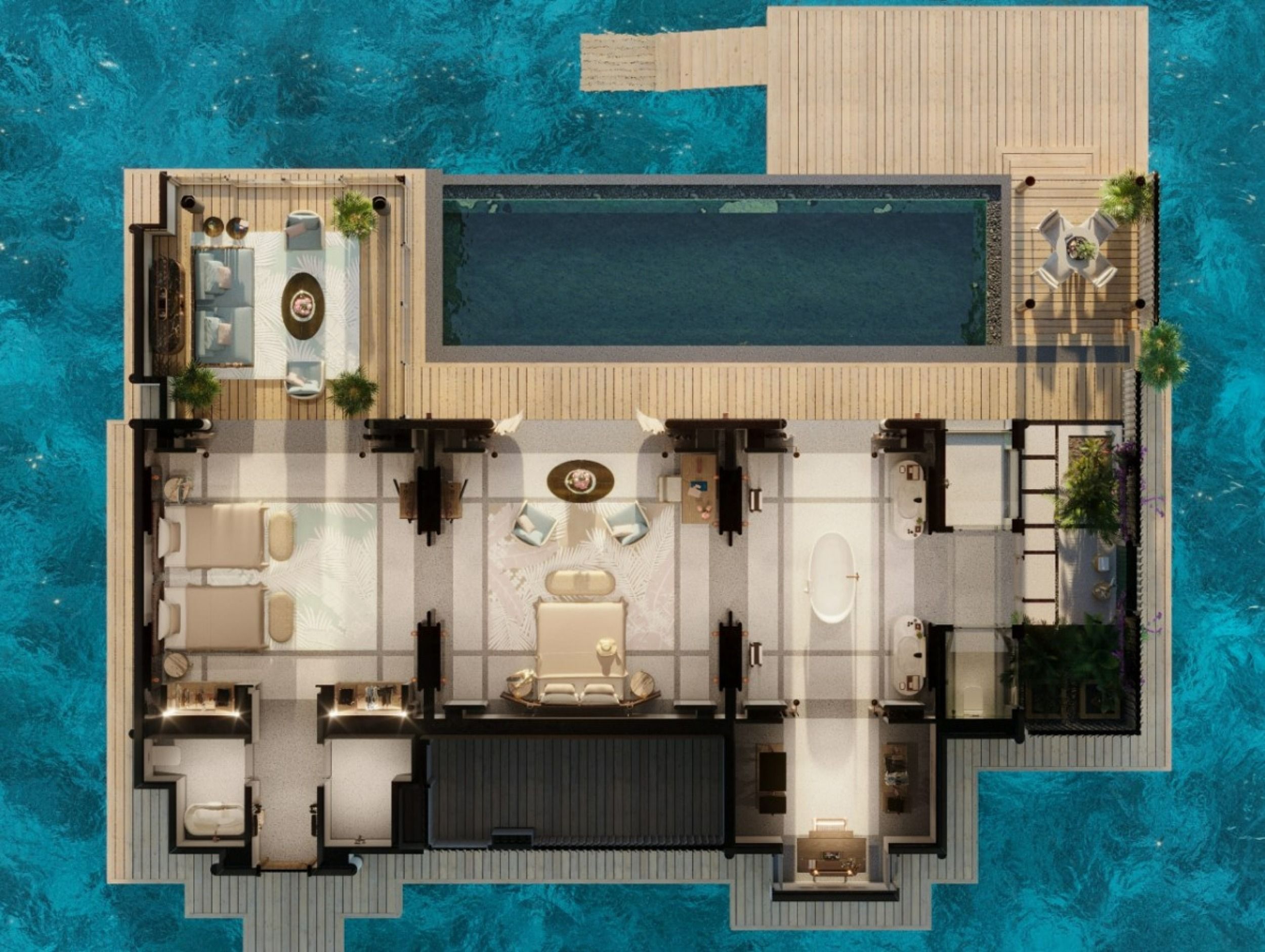 Two-Bedroom Water Villa with Pool