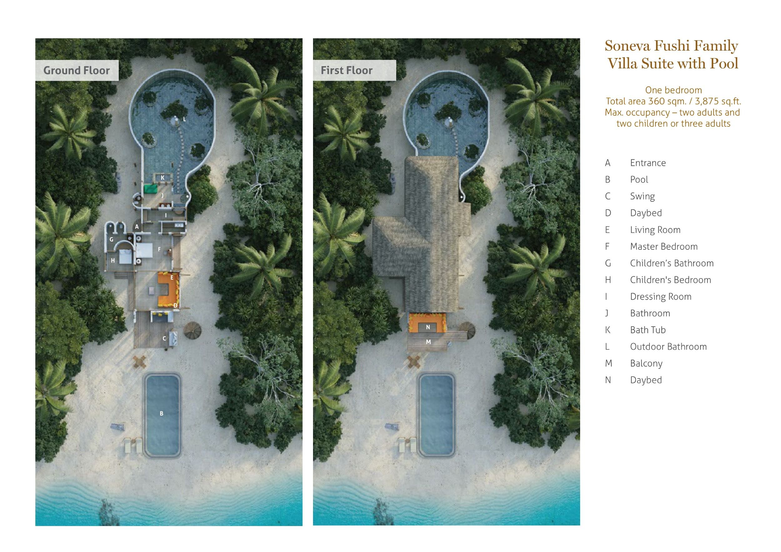 Soneva Fushi Maldives - Soneva Fushi Family Villa Suite with Pool - Floor Plan