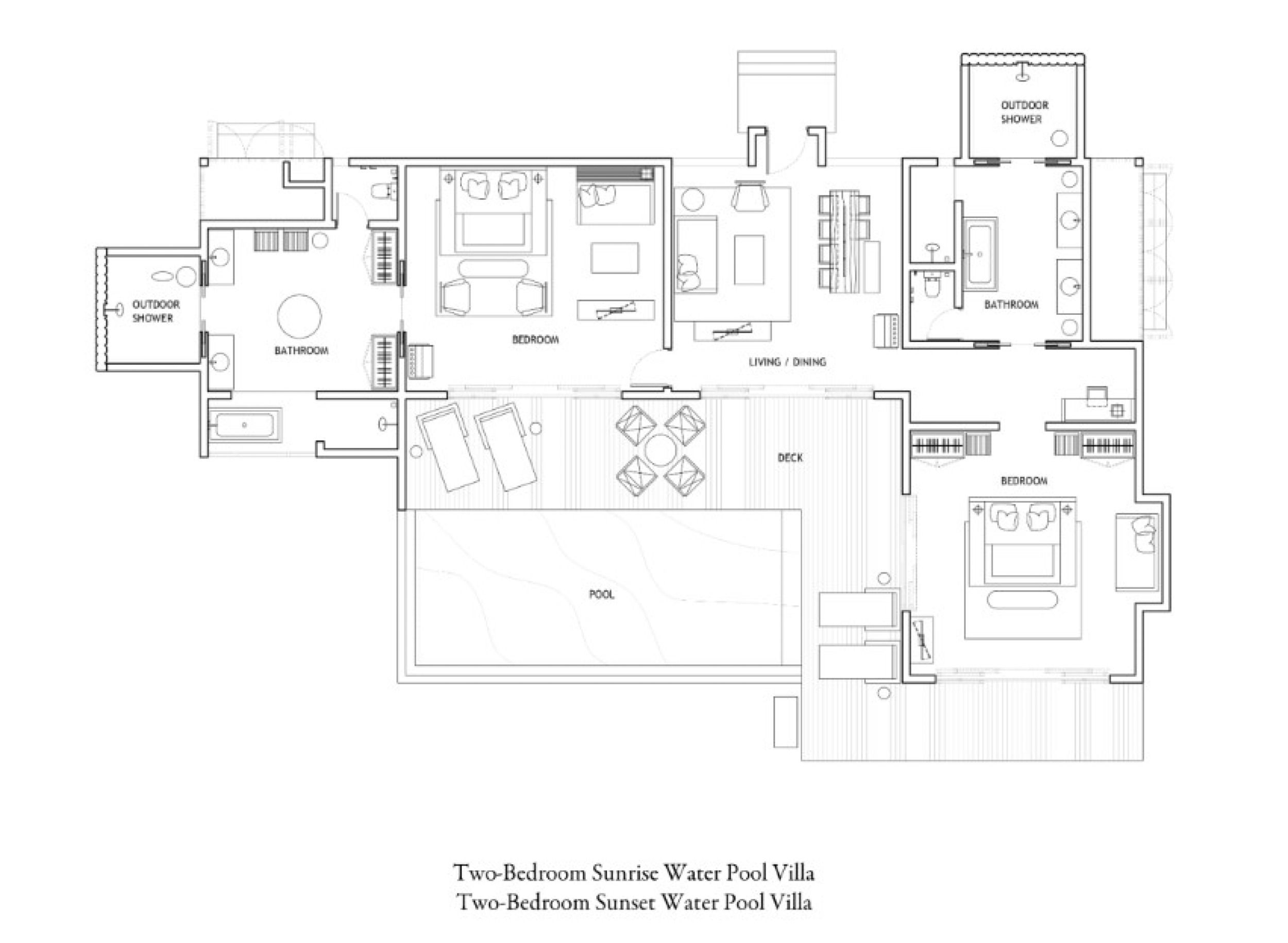 Two Bedroom Sunrise/Sunset Water Pool Villa