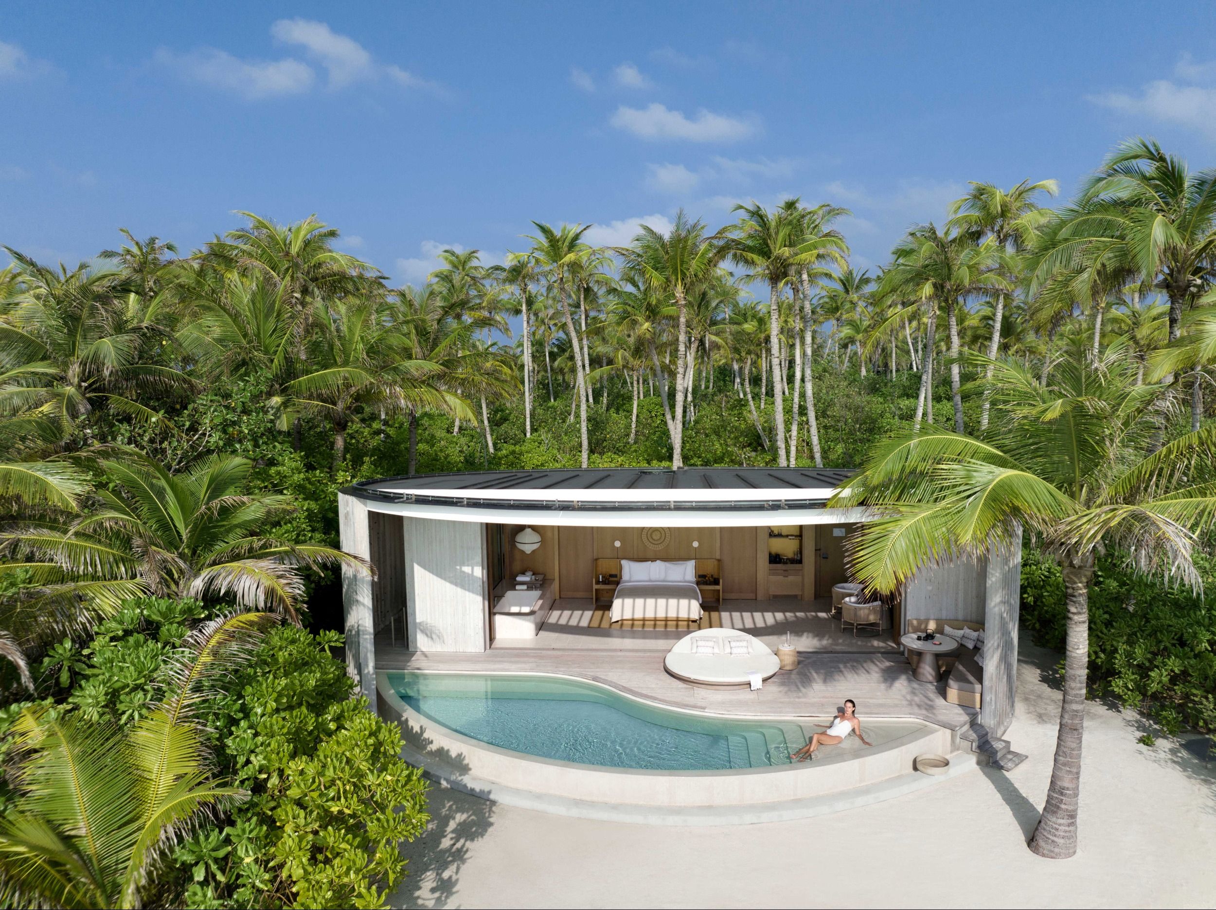 One-Bedroom Beach Pool Villa Aerial View 