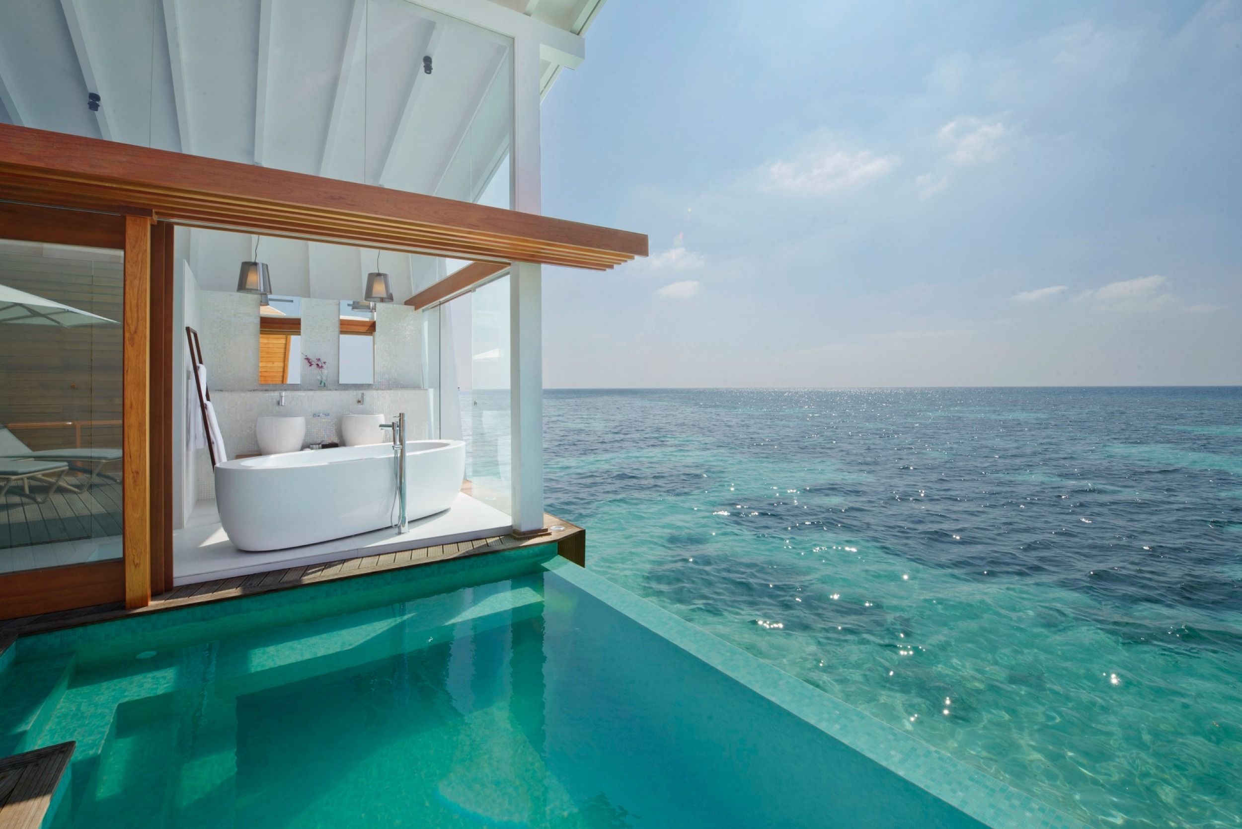 Kandolhu Maldives Ocean Pool Villa featuring sun deck, plunge pool, and panoramic sea views