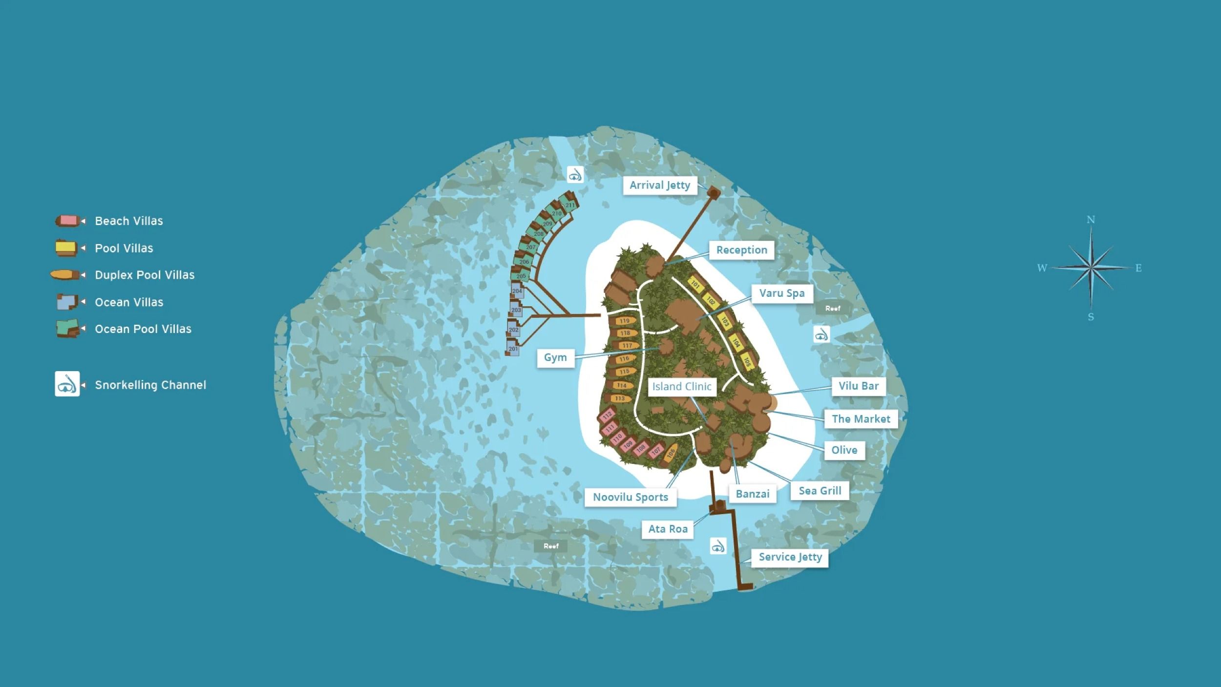 Kandolhu Maldives - Resort map