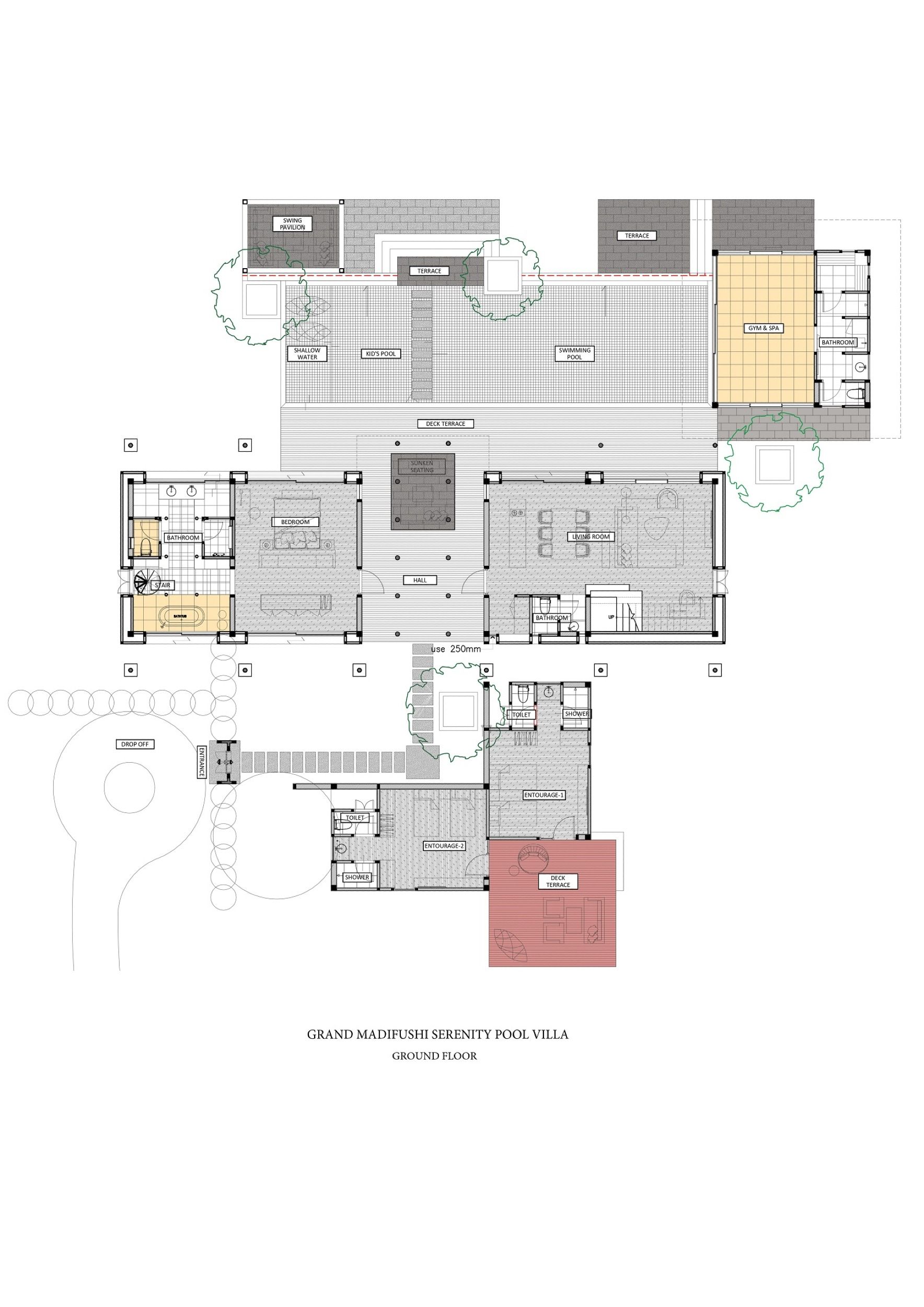 Madifushi Private Island Maldives - Grand Madifushi Serenity Pool Villa - Ground floor - Floor Plan