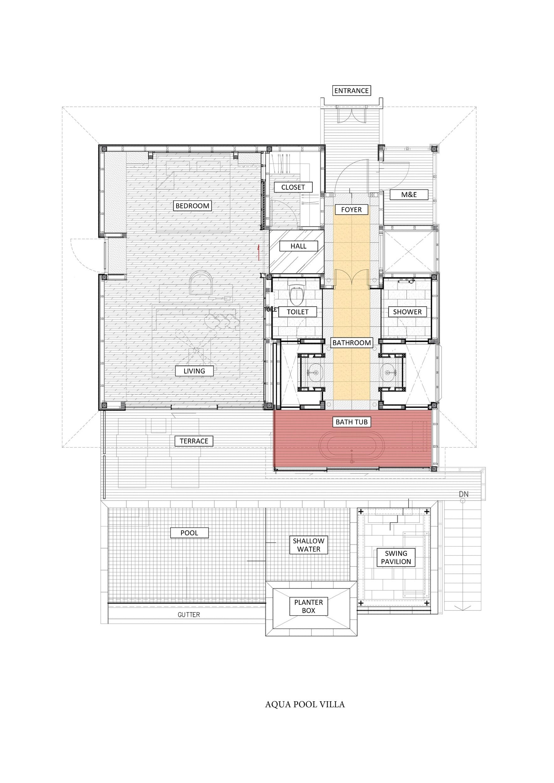 Madifushi Private Island Maldives - Aqua Pool Villa Sunrise View - Floor Plan