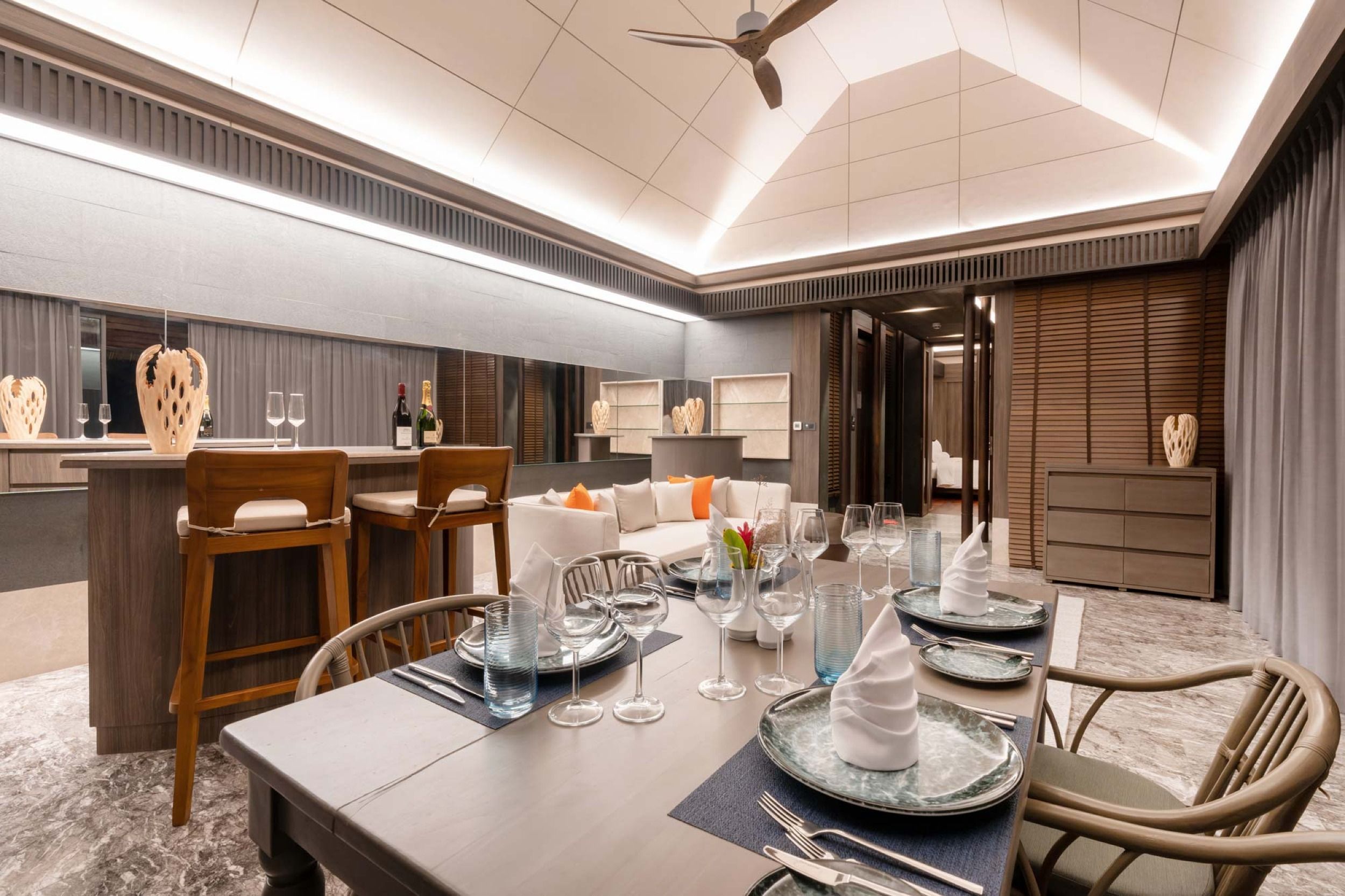 Madifushi Private Island Maldives - Two-Bedroom Serene Pool Villa -Dining area