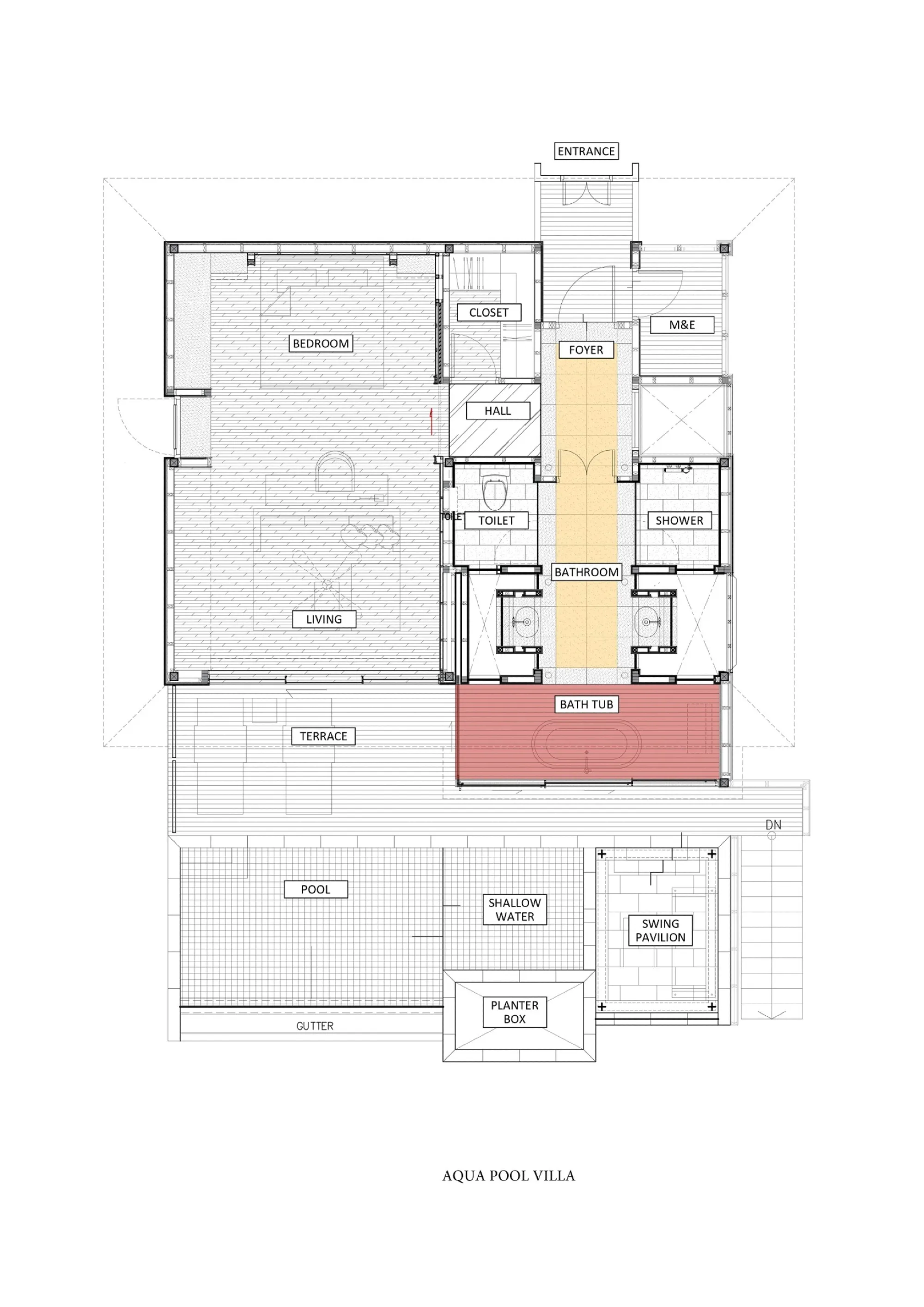 Madifushi Private Island Maldives - Aqua Pool Villa Sunset View - Floor Plan