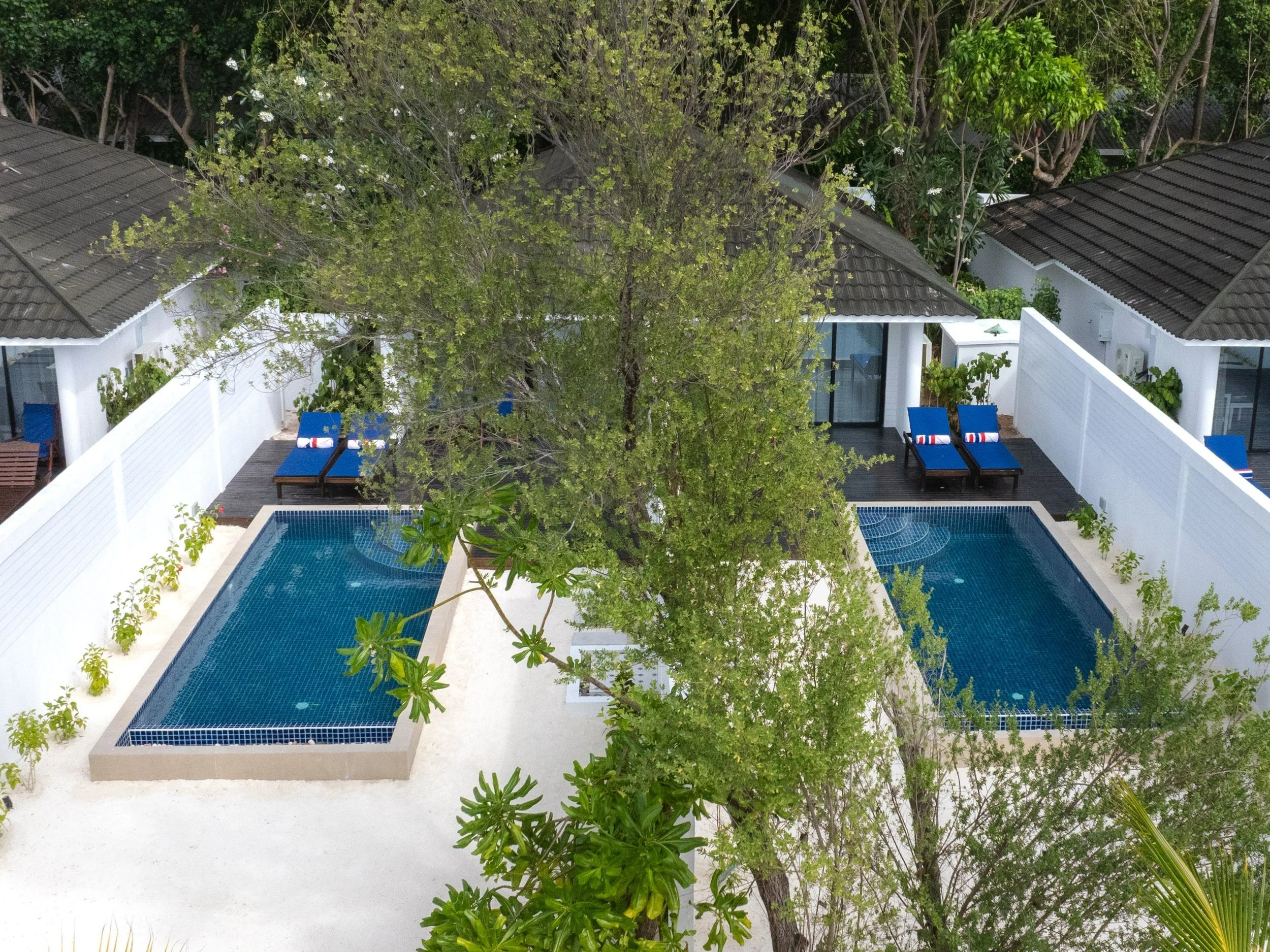 Two Bedroom Beach Villa with Two Pools aerial view