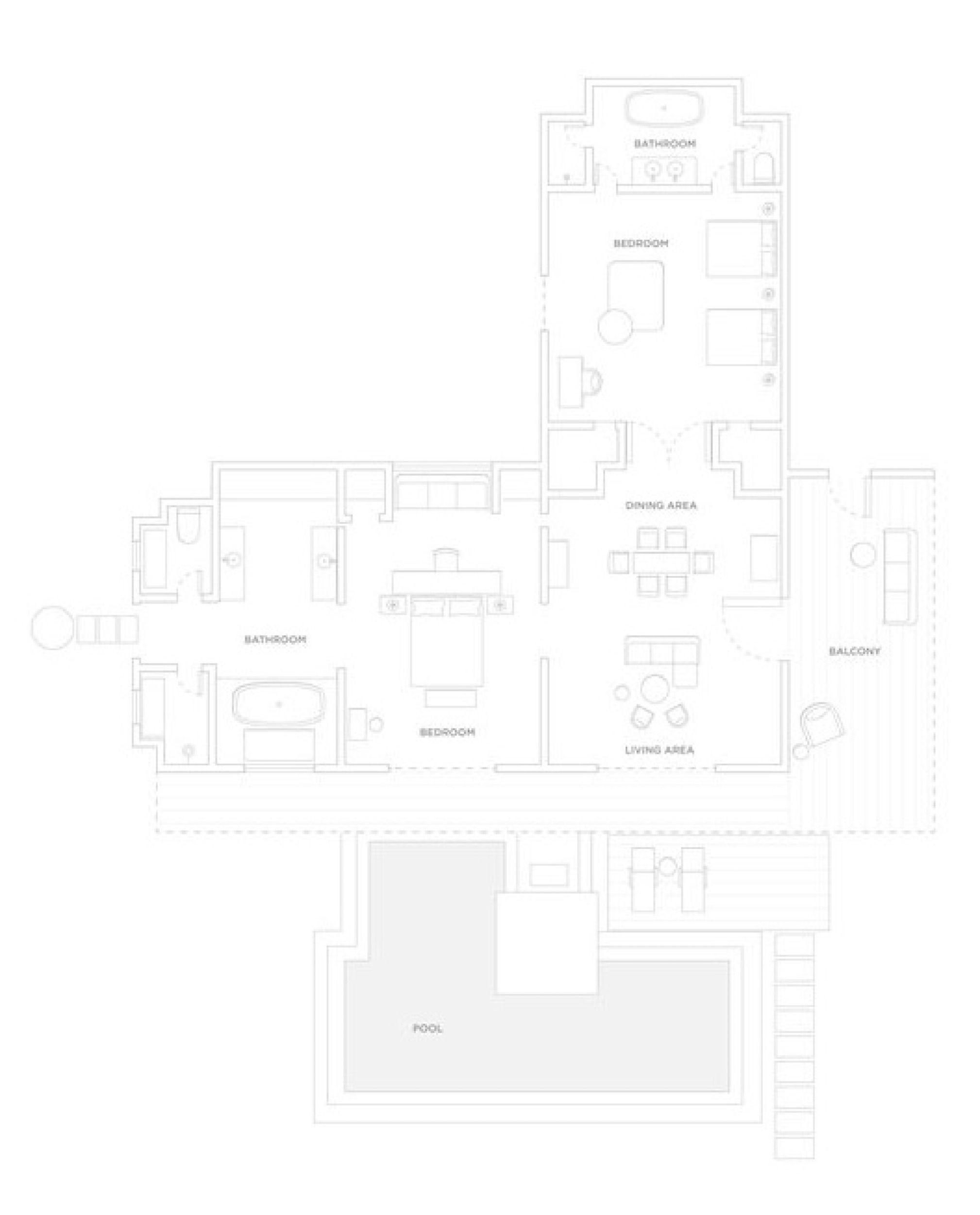 One&Only Reethi Rah Grand Beach Villa with Pool Floor Plan