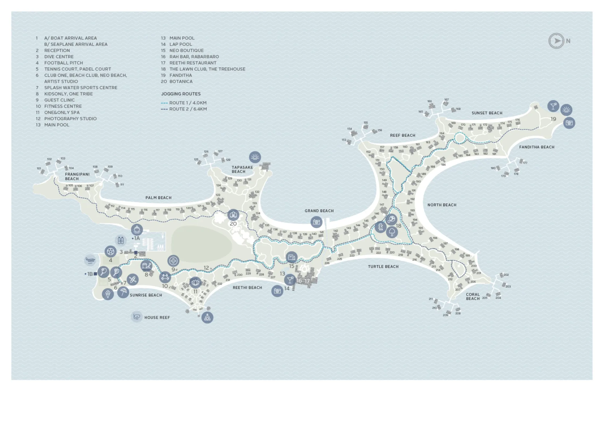 One&Only Reethi Rah Island Map