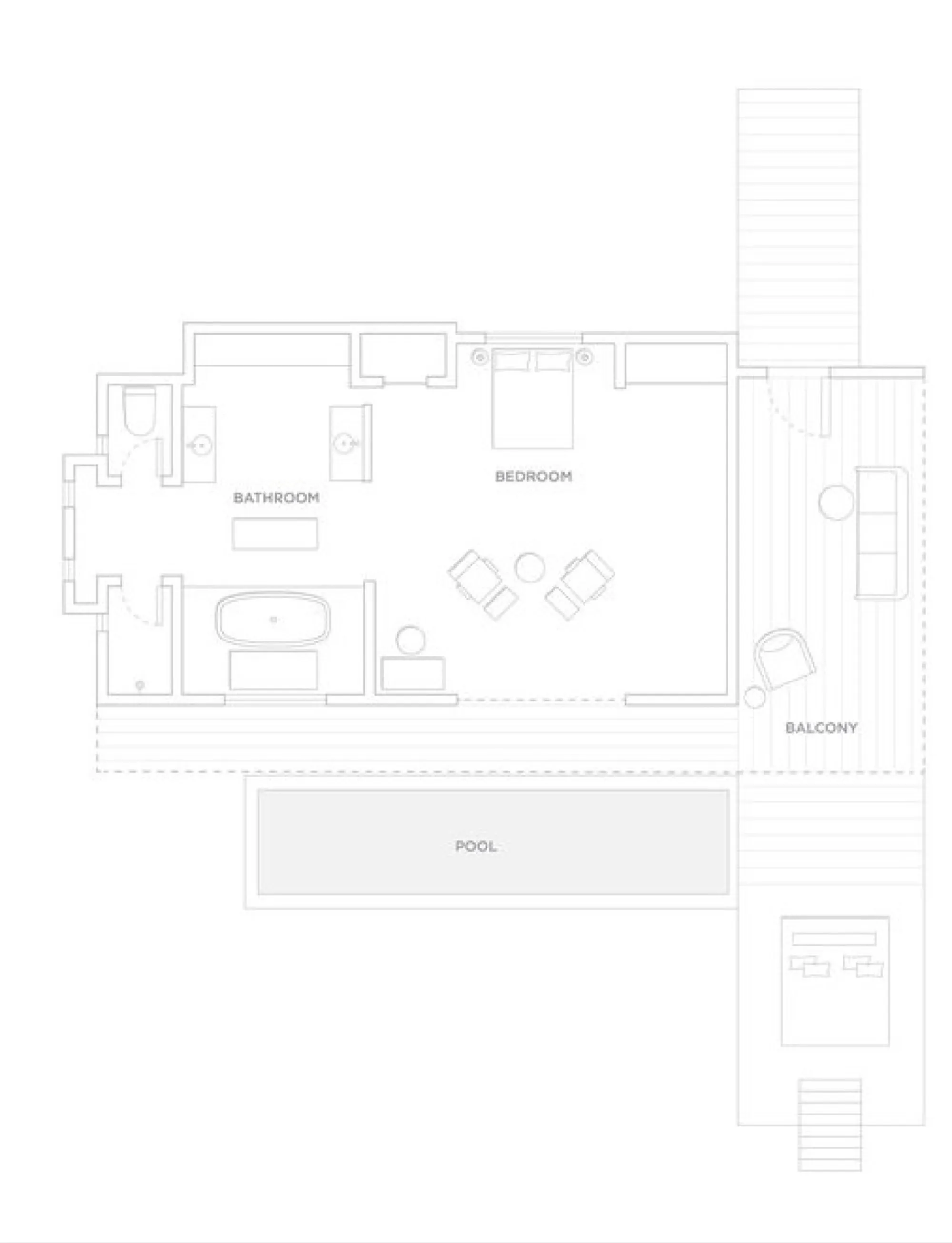 One&Only Reethi Rah Water Villa with Pool Floor Plan