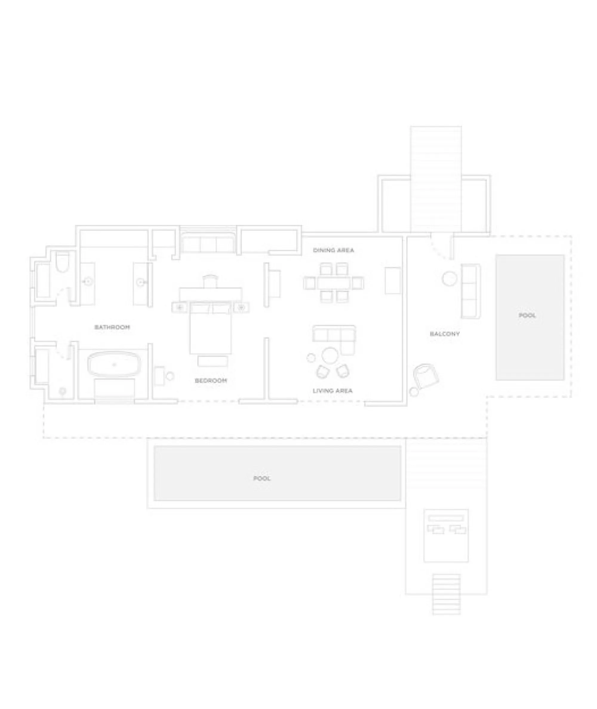 One&Only Reethi Rah Grand Water Villa with Pool Floor Plan