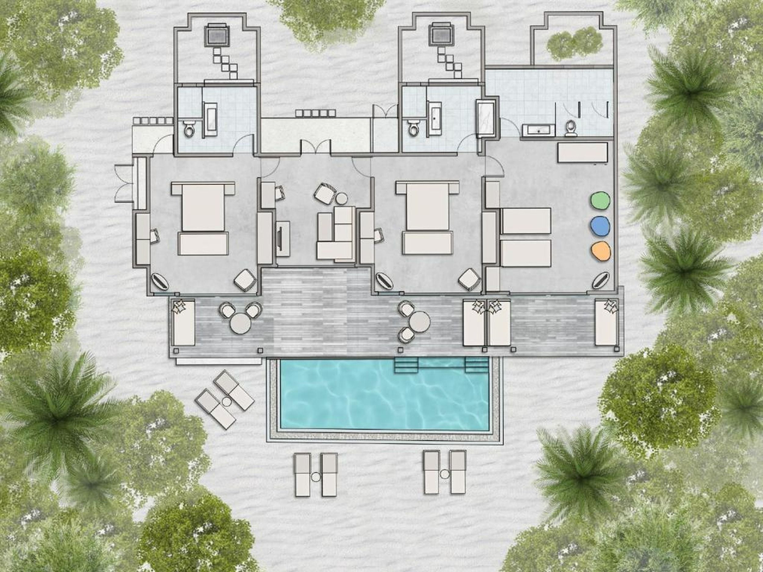 Siyam World Three Bedroom Pool Beach Villa