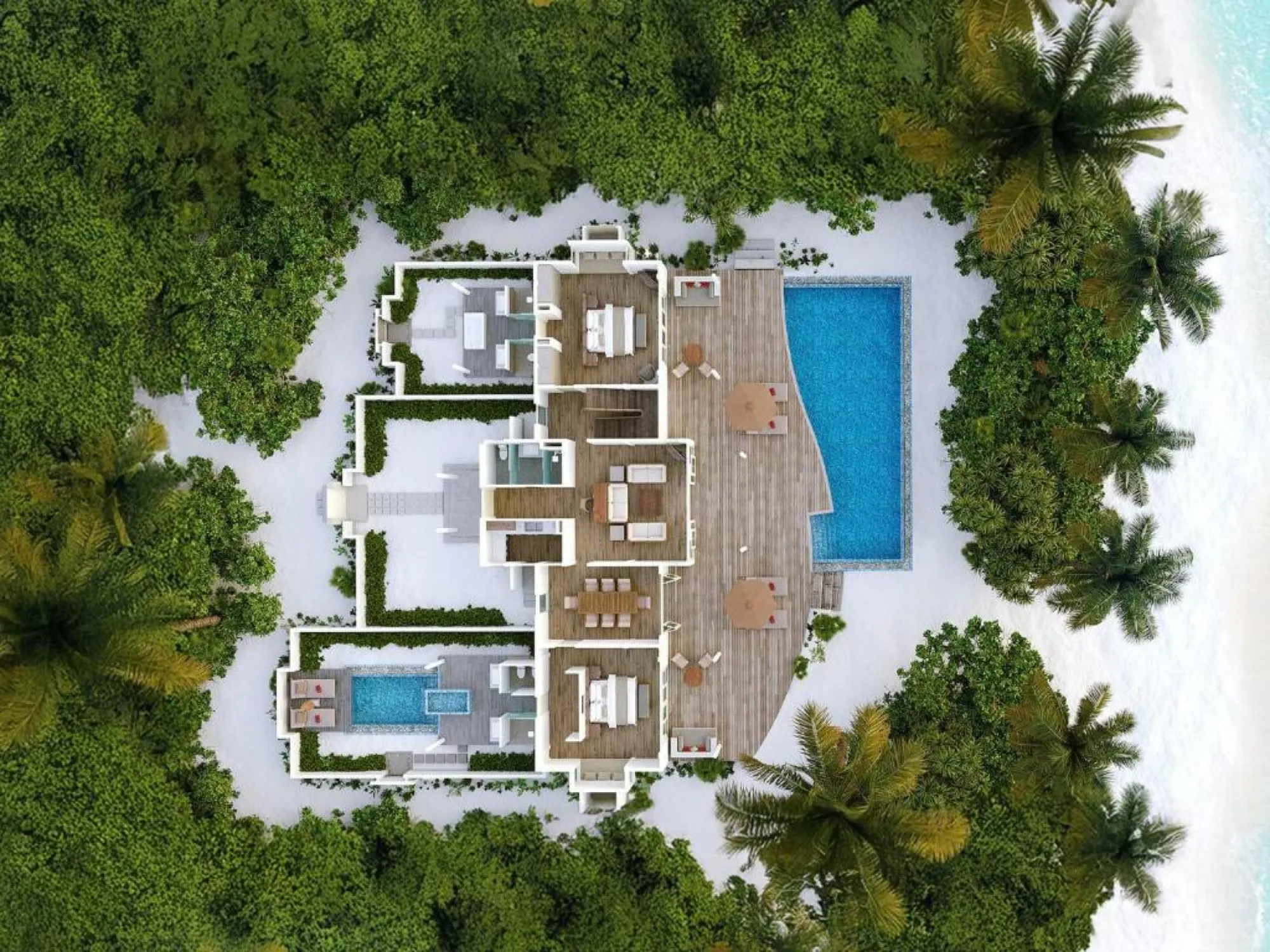 Siyam World Four Bedroom Beach Residence with Pool