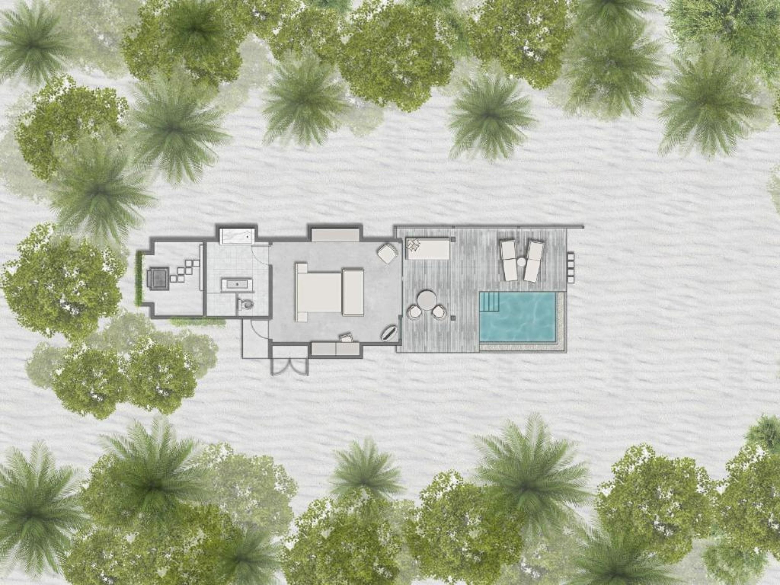 Siyam World Sunset Pool Beach Villa Floor Plan