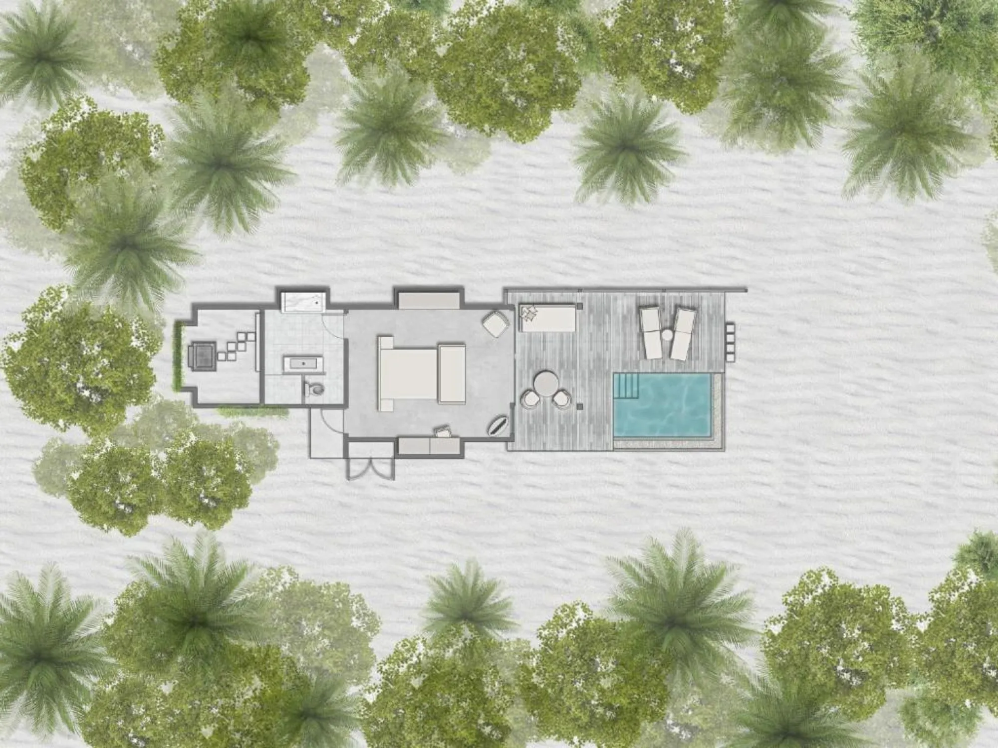 Siyam World Sunset Pool Beach Villa Floor Plan