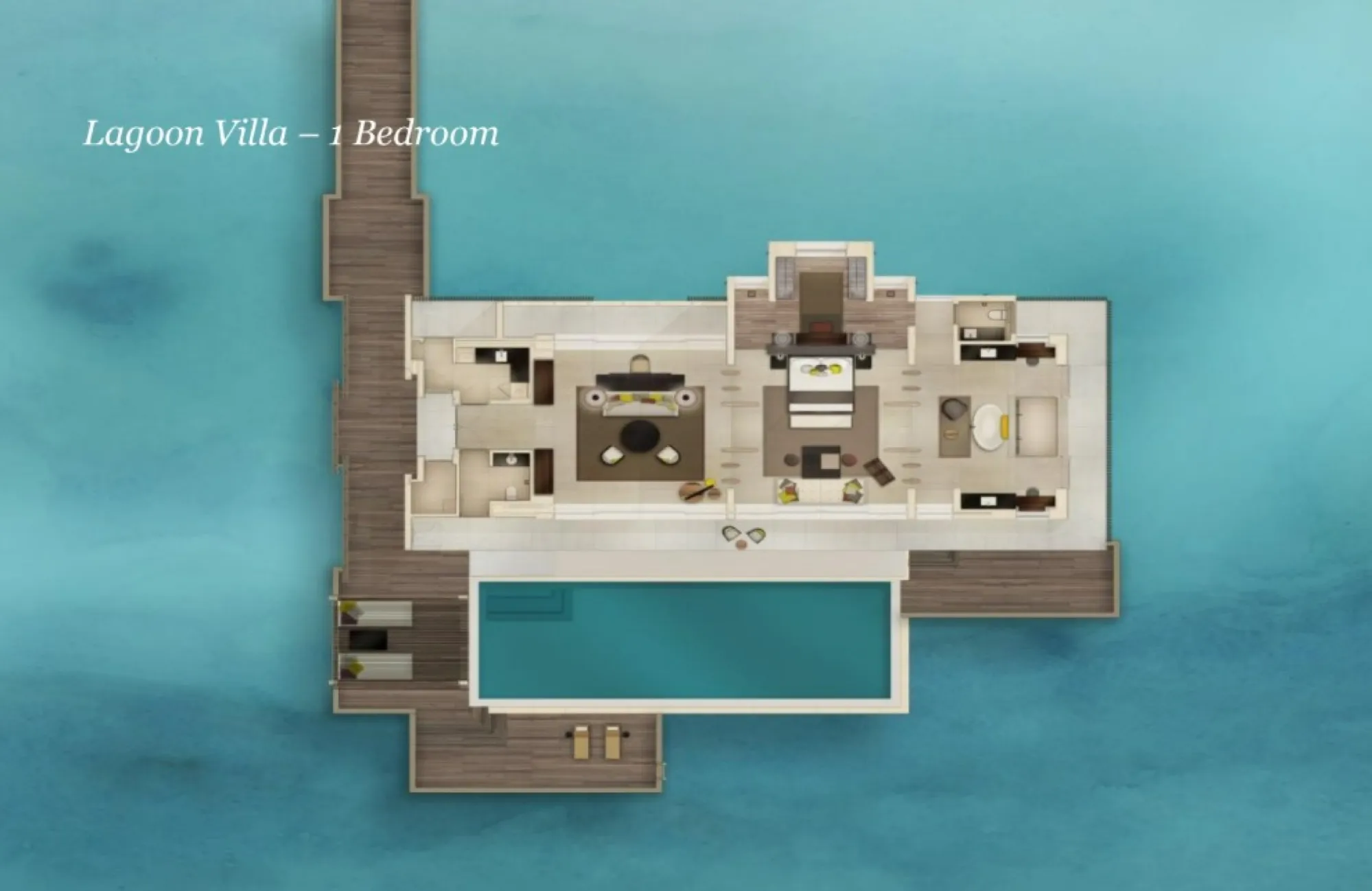  Lagoon Villa  - One Bedroom Floor Plan