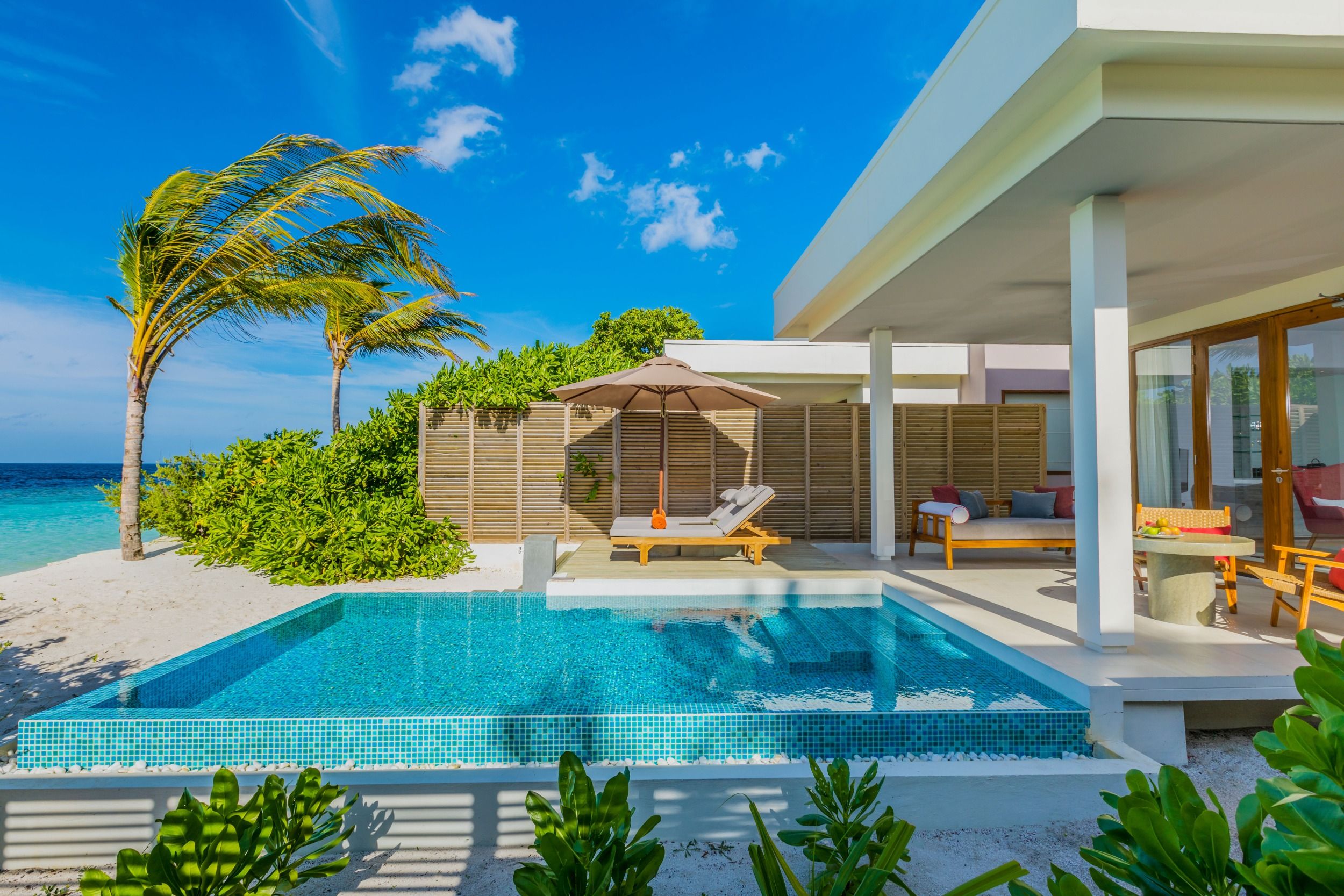 Beach Villa with Pool Exterior 