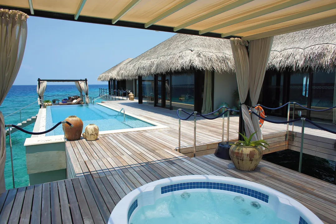Ocean Pool House at Velaa Private Island Maldives – overwater villa with private pool, jacuzzi, and panoramic sea views.