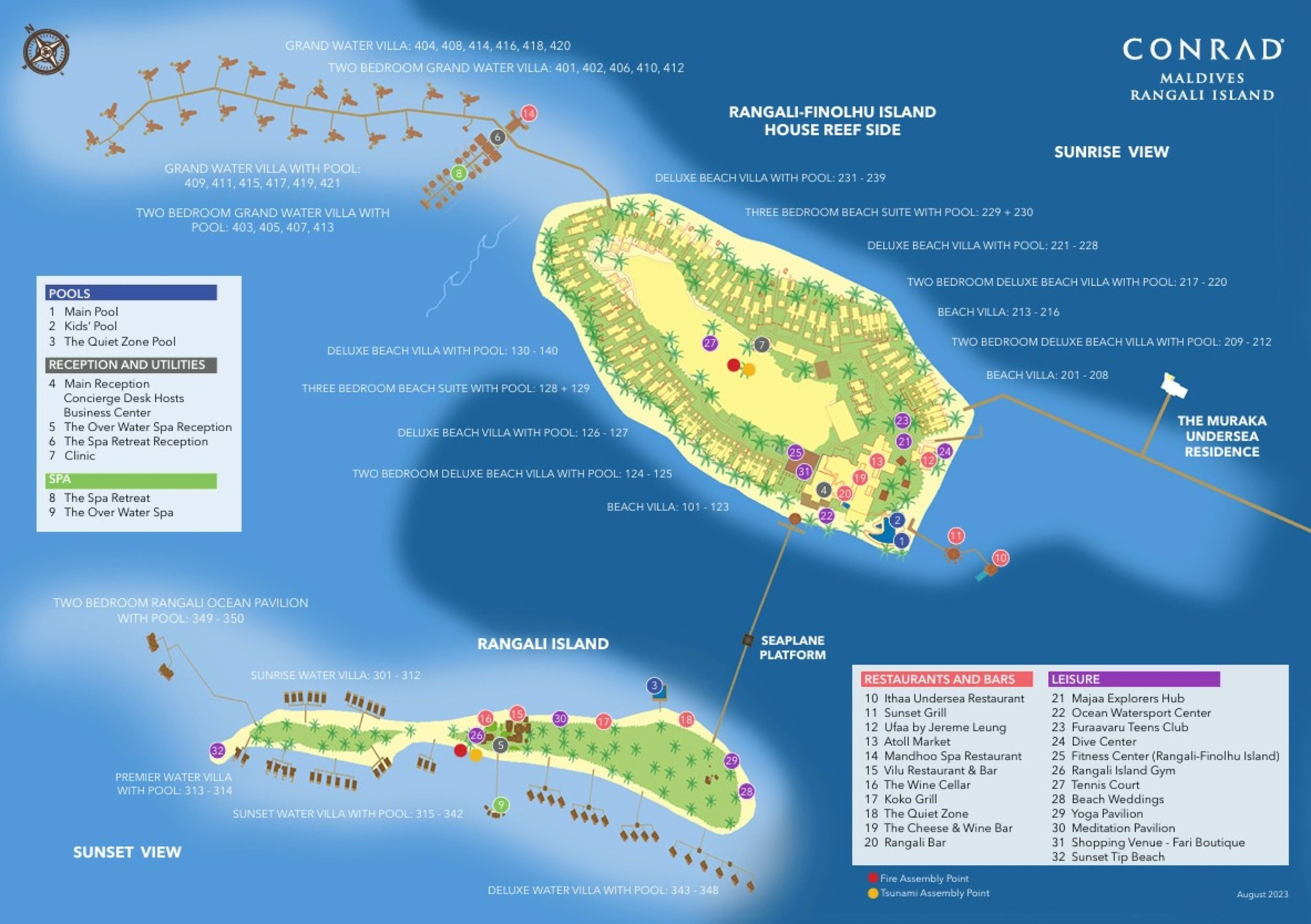 Conrad Maldives Rangali Island map