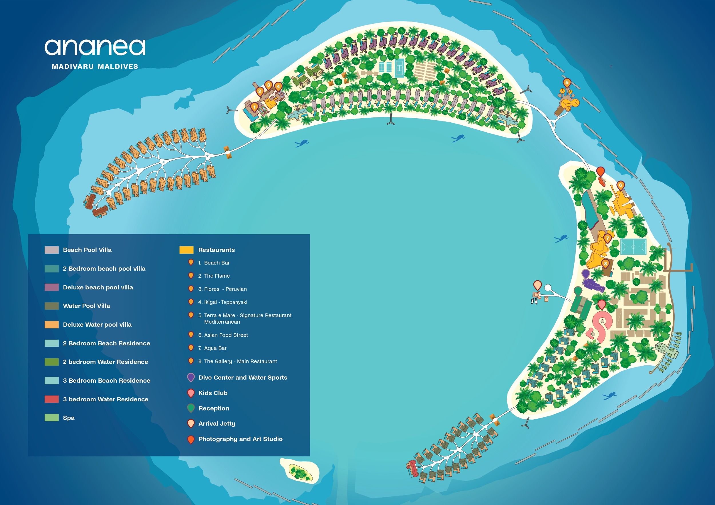 ananea Madivaru Maldives - Resort Map