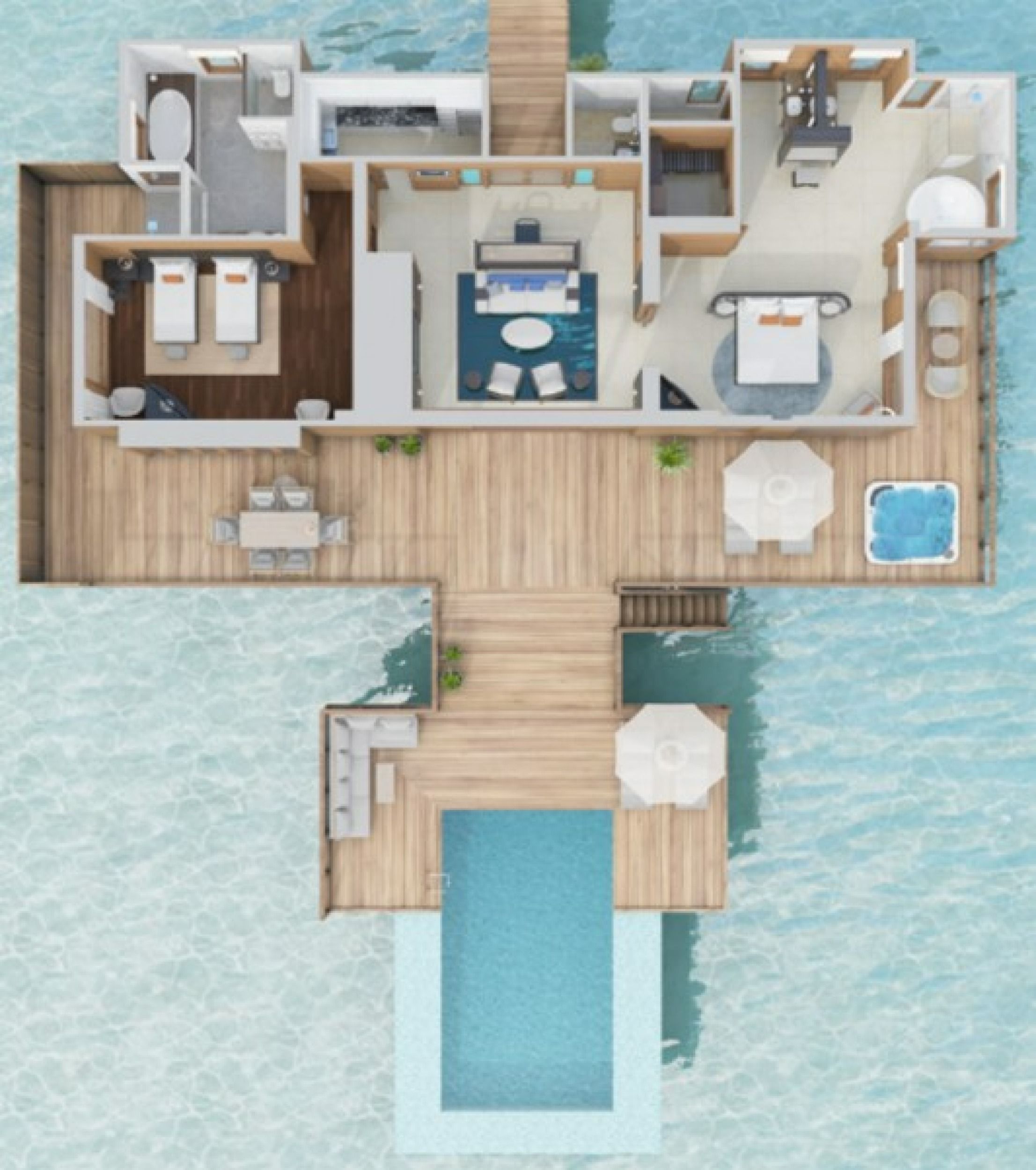 Conrad Maldives Rangali Island - Two Bedroom Rangali Ocean Pavilion with Pool