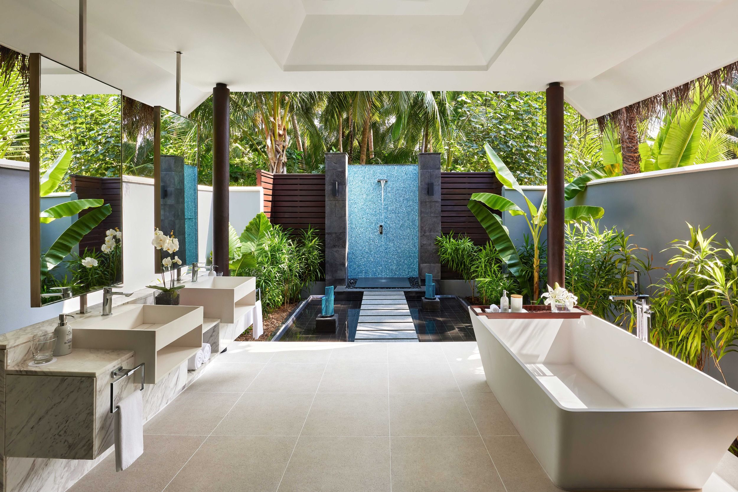 A Beach Pool Villa bathroom infused with natural daylight.